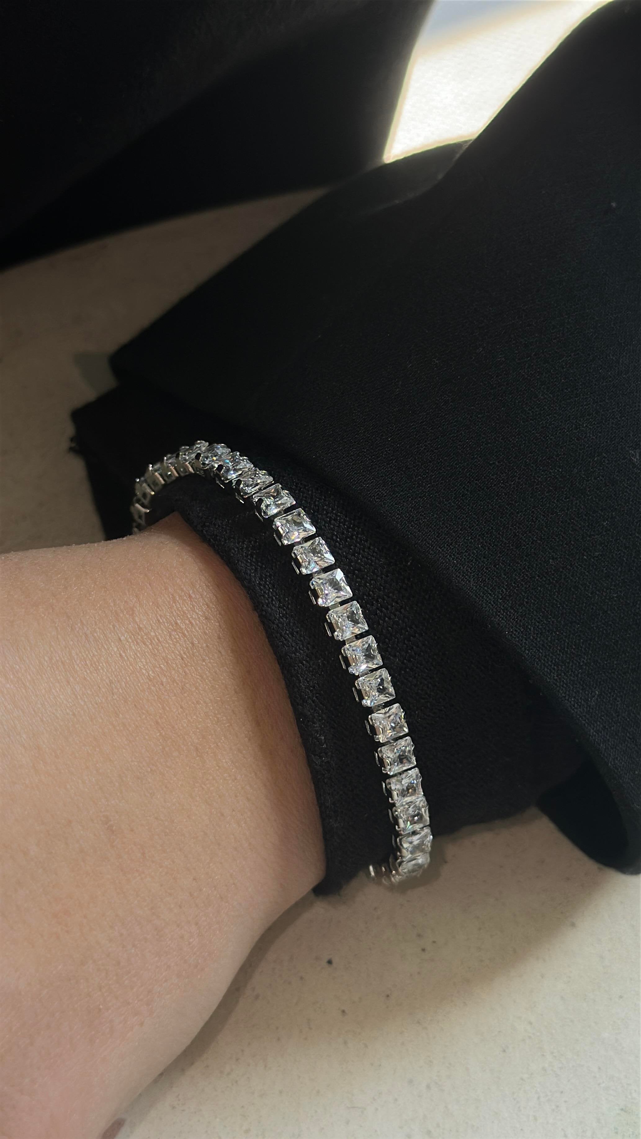4MM | Princess Cut Su Yolu Bileklik | Luxury Jewelry by Atelier Duygu.