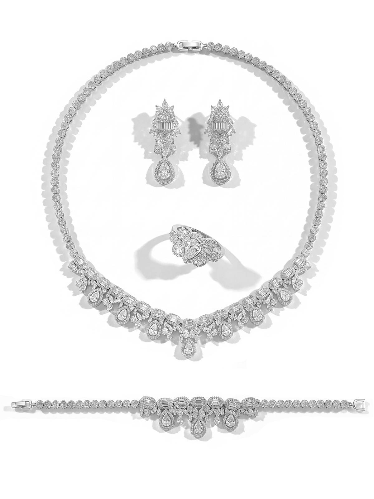 Sorrento Kolye Bileklik Küpe Yüzük Set