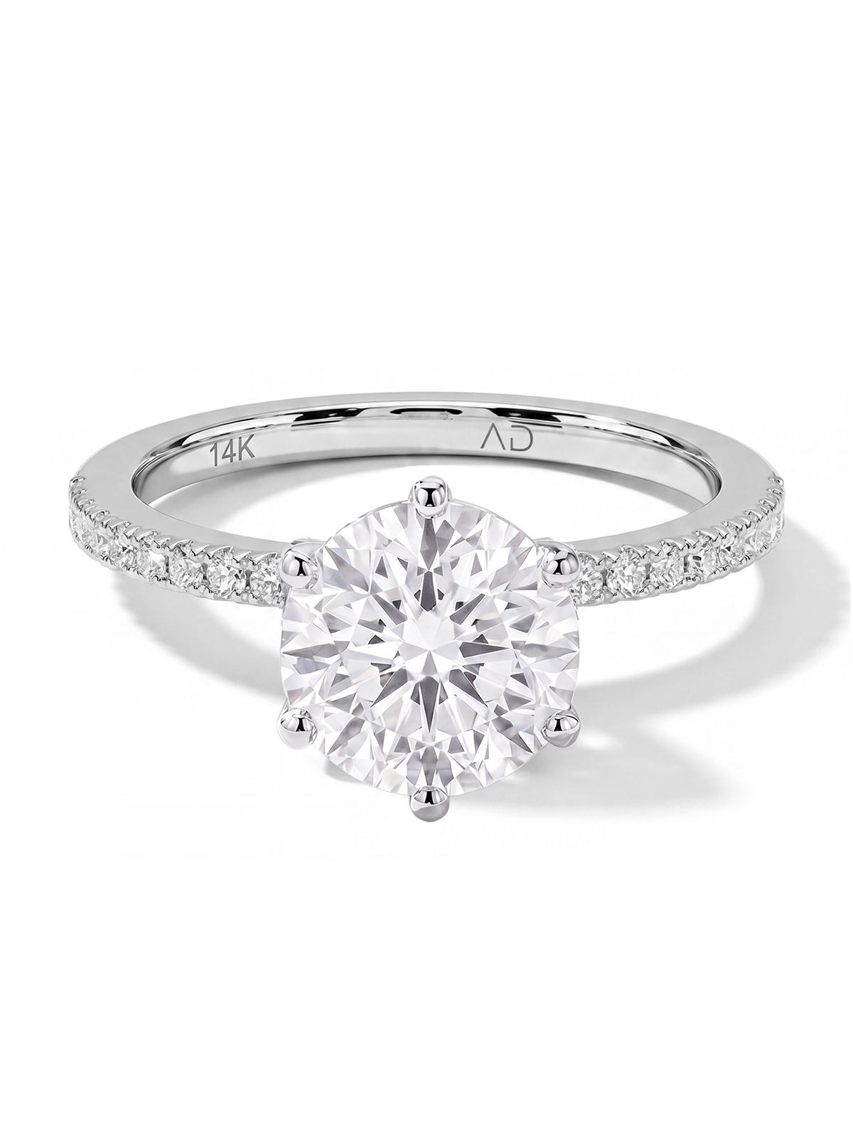 6 Tırnak Kolu Taşlı Tektaş Yüzük