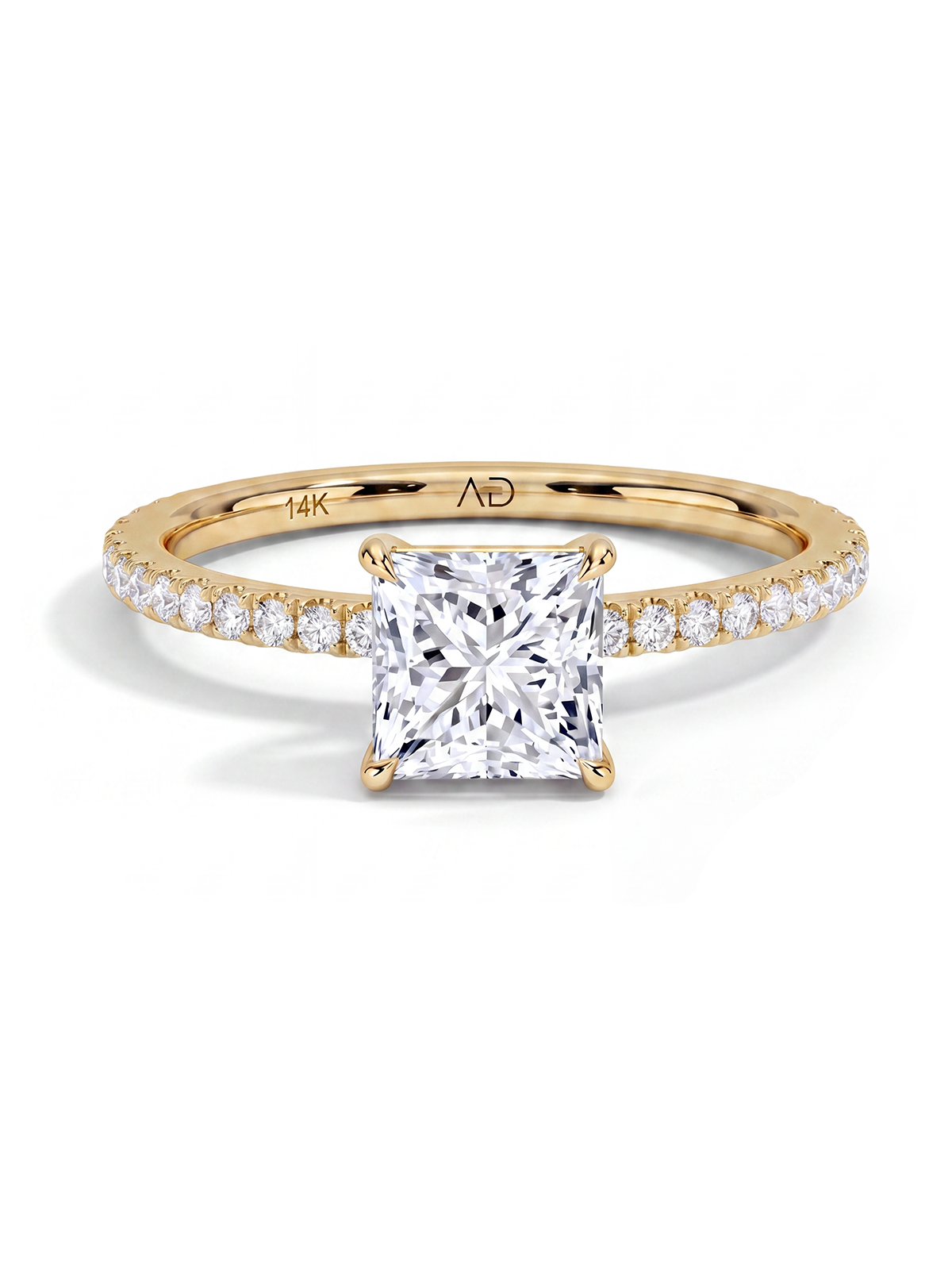 Prenses Kesim Kolu Taşlı Tektaş Yüzük