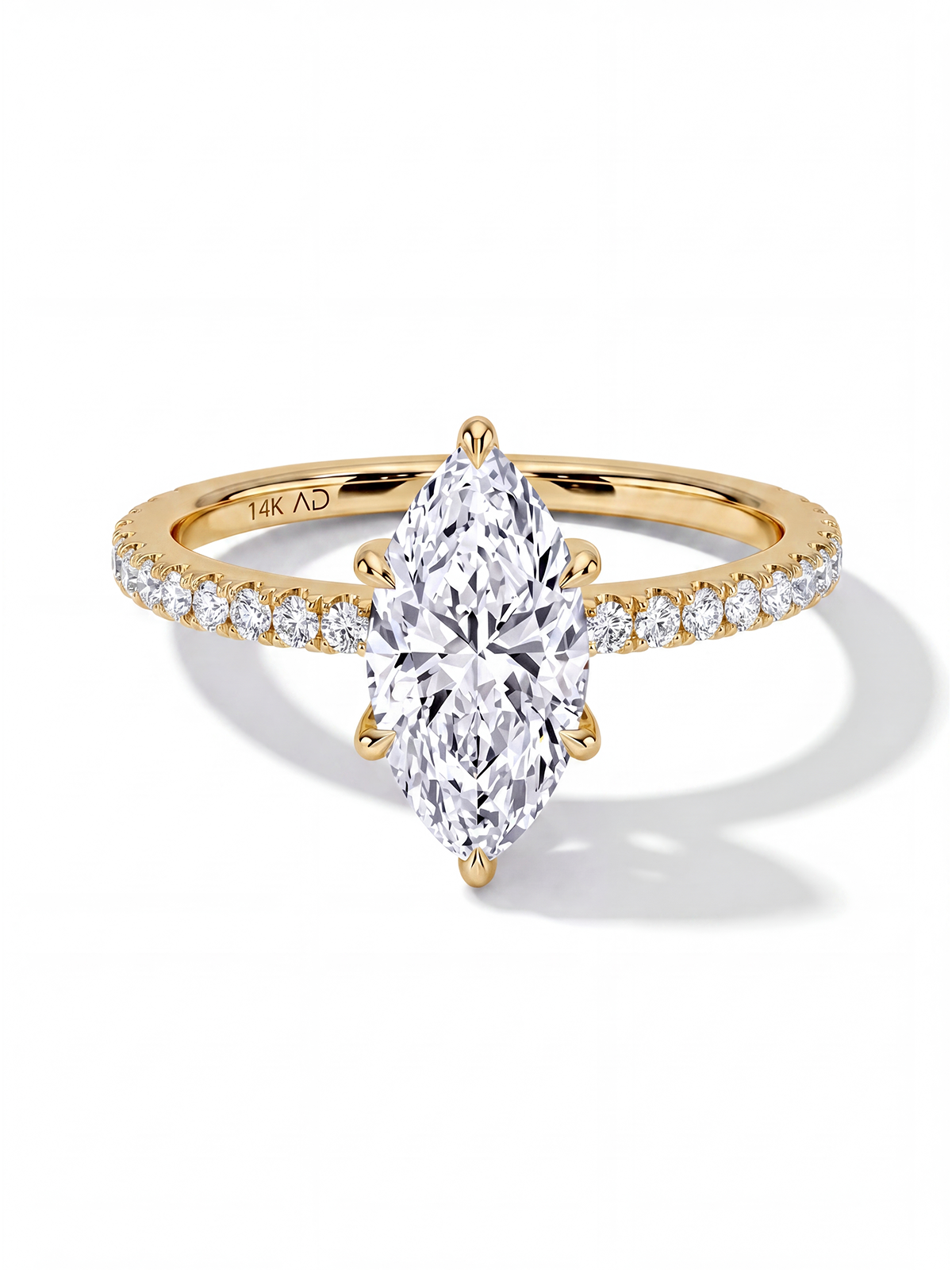 Markiz Kesim Kolu Taşlı Tektaş Yüzük