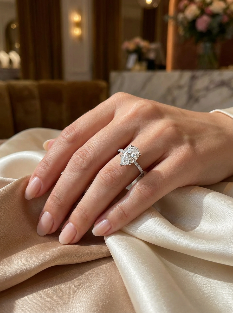 3.0CT | Pear Cut Eternity Yüzük