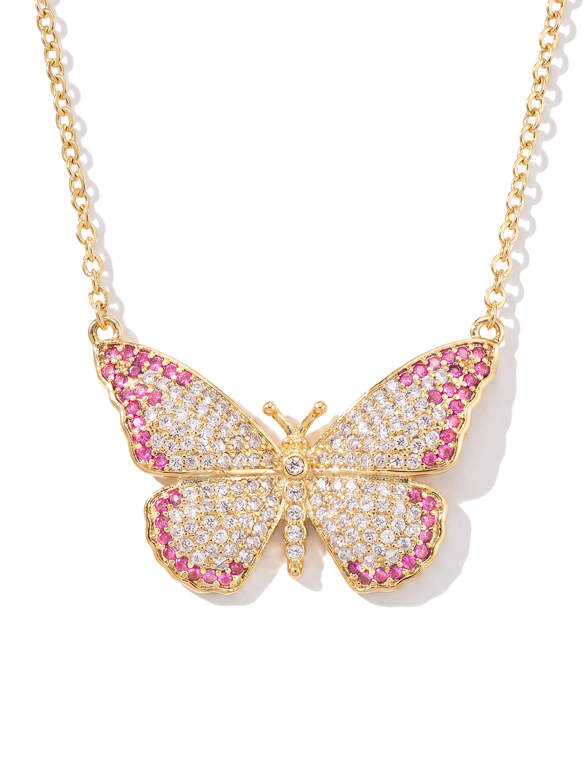 Pink Butterfly Kolye