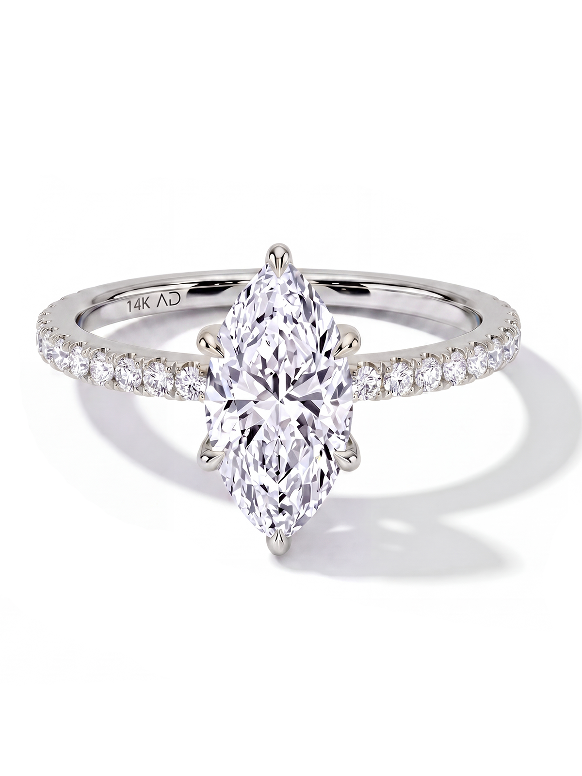 Markiz Kesim Kolu Taşlı Tektaş Yüzük