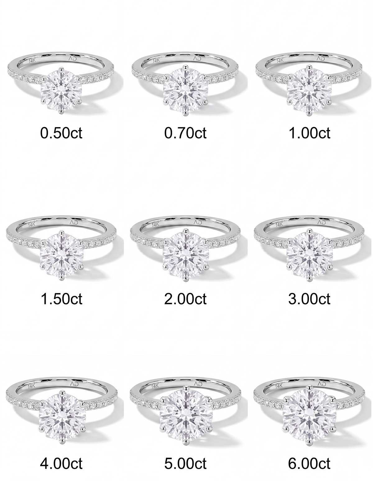 6 Tırnak Kolu Taşlı Tektaş Yüzük