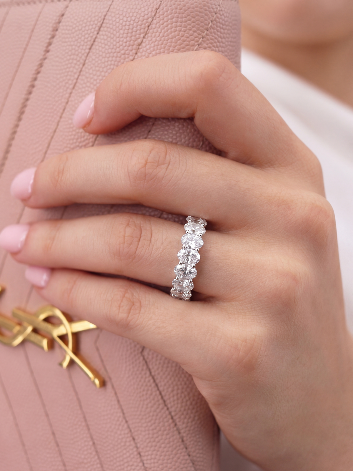 2.10CT Oval Kesim Yarımtur Yüzük