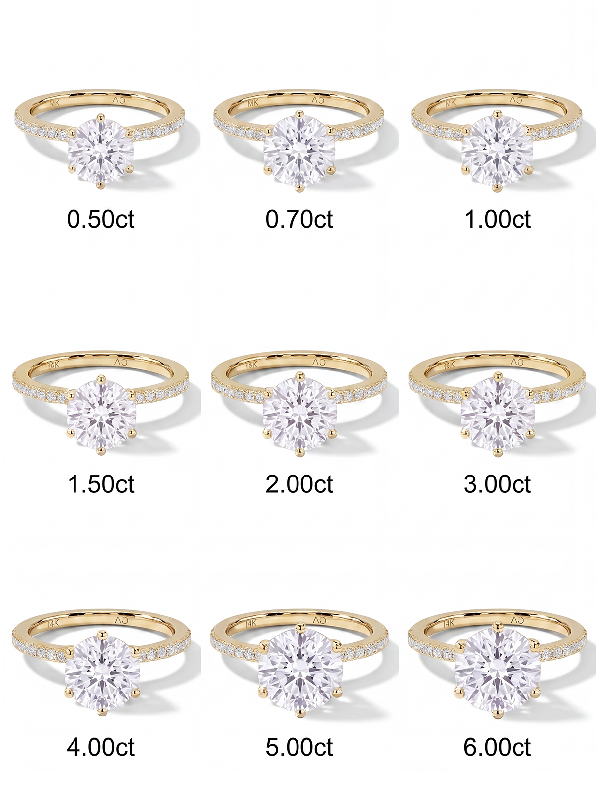 6 Tırnak Kolu Taşlı Tektaş Yüzük