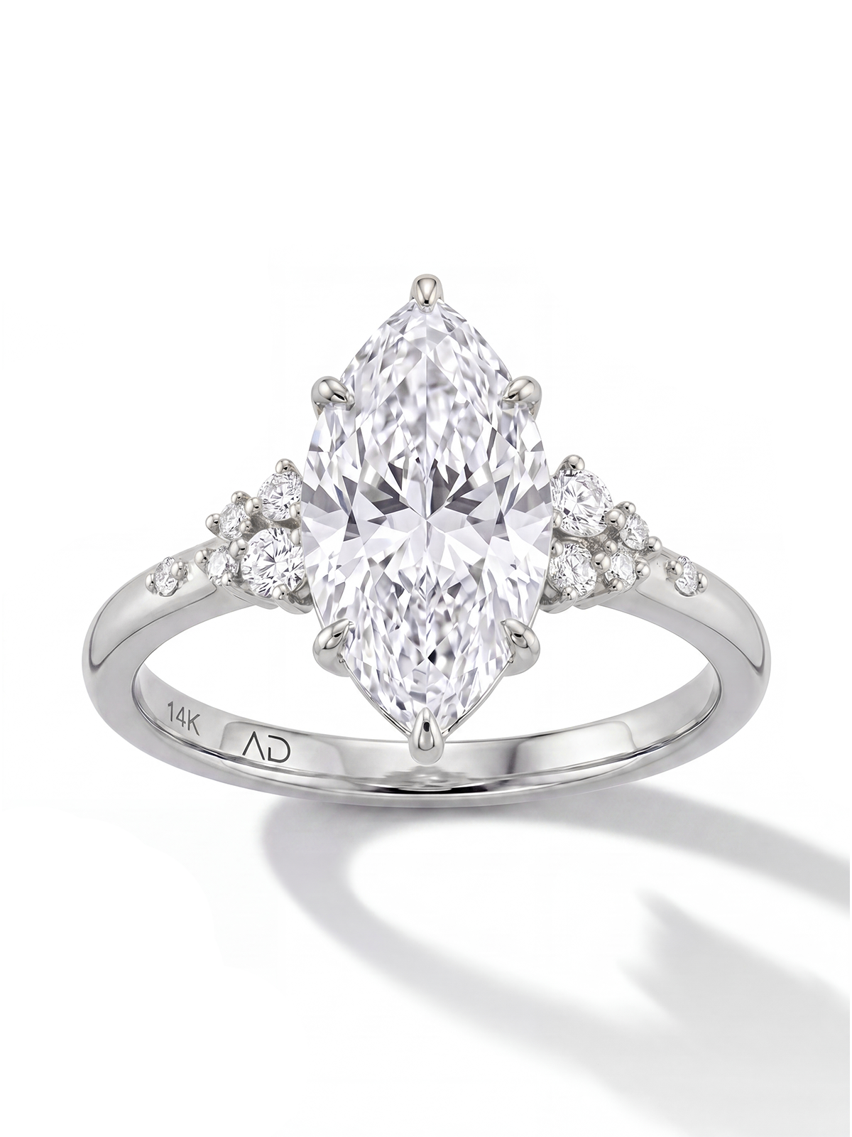 2.33CT Markiz Kesim Cluster Tektaş Yüzük