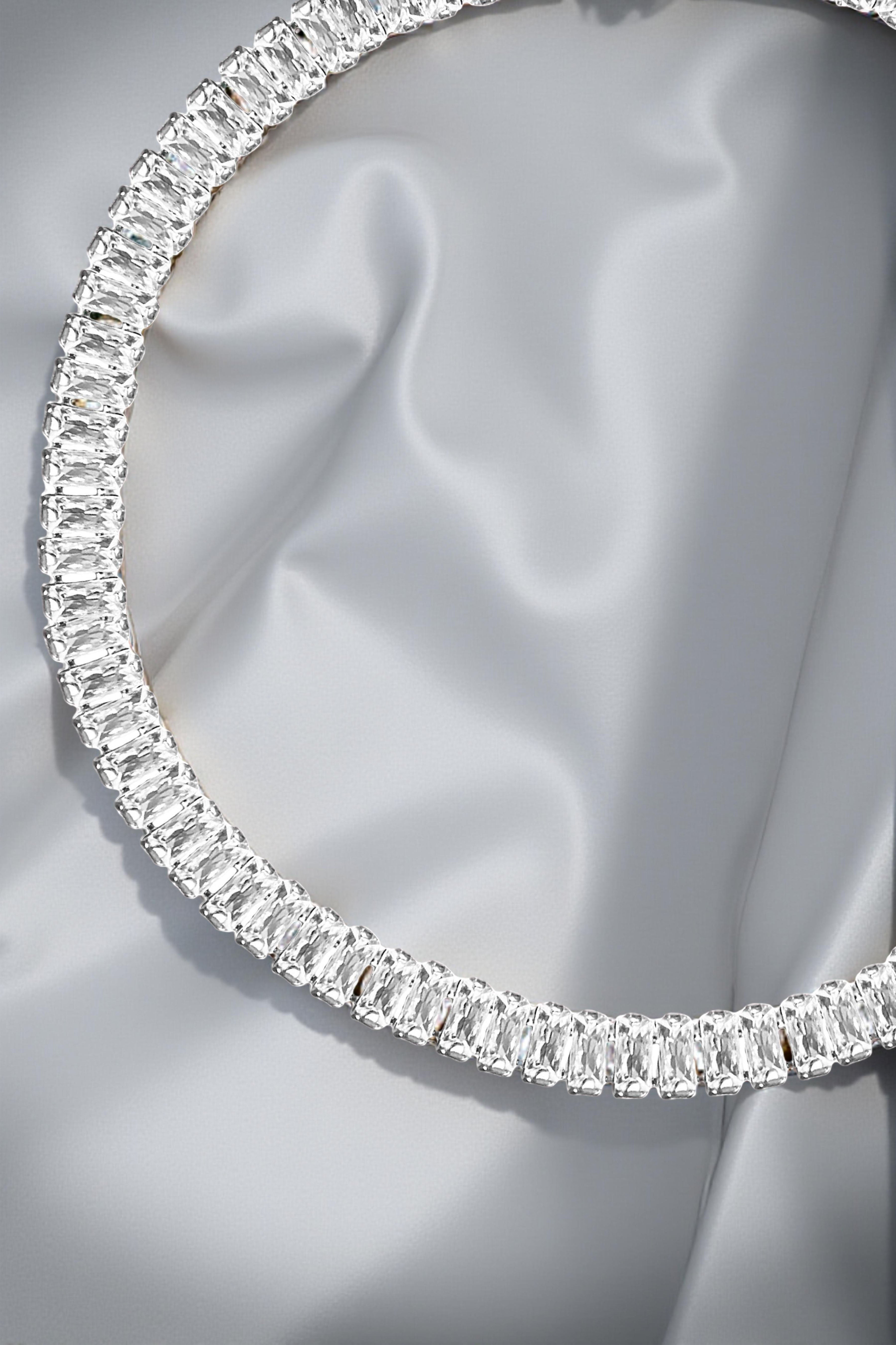 5MM | Choker Baguette Cut Su Yolu Kolye |   Luxury Jewelry by  Atelier Duygu.