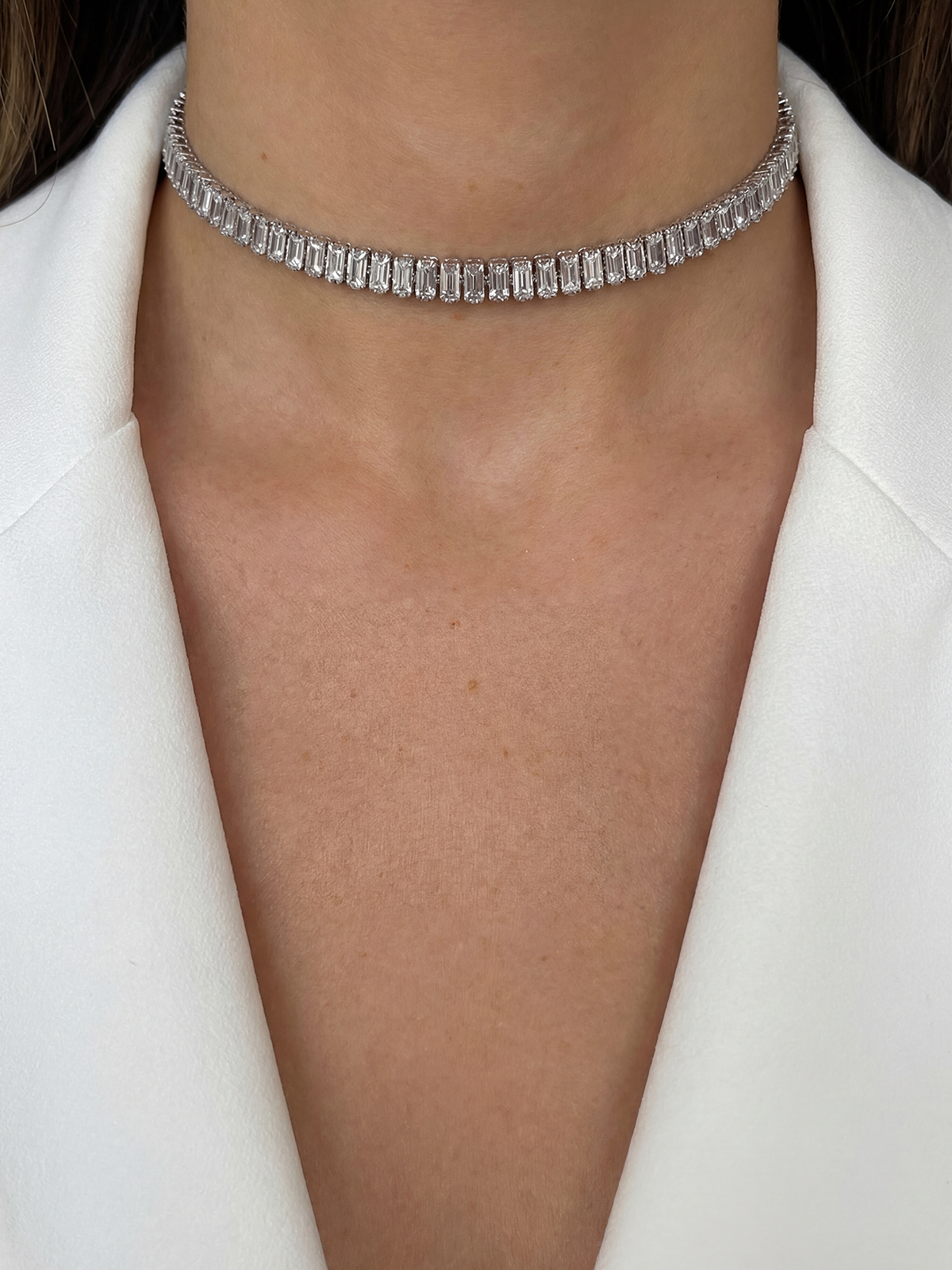 5MM | Choker Baguette Cut Su Yolu Kolye