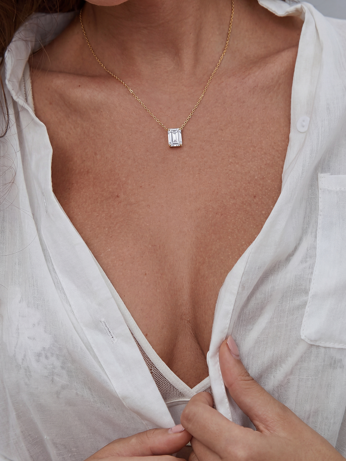 Emerald Kesim Tektaş Kolye