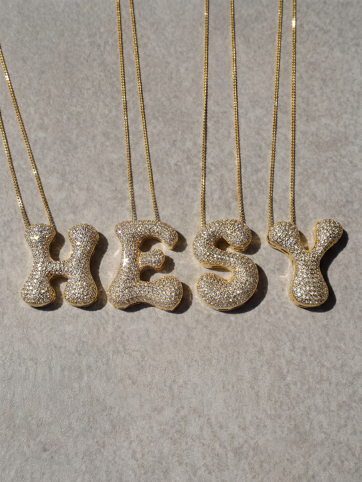 Bubble Stone Letter Necklace