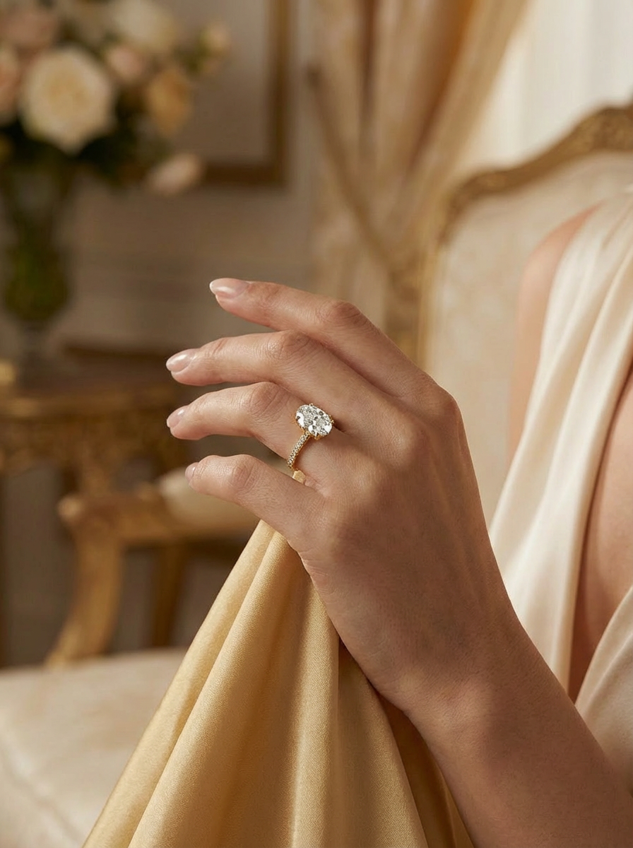 1.2CT | Oval Kesim Kolu Taşlı Yüzük