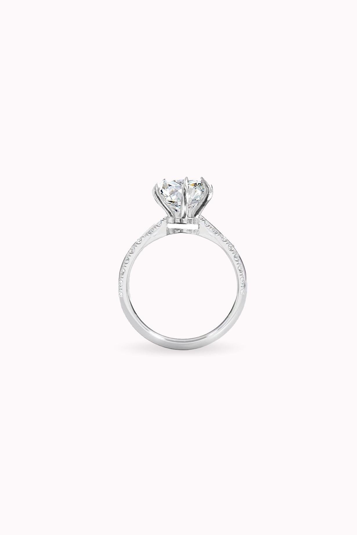 9MM 2.75CT Stony Hexagon Solitaire Ring