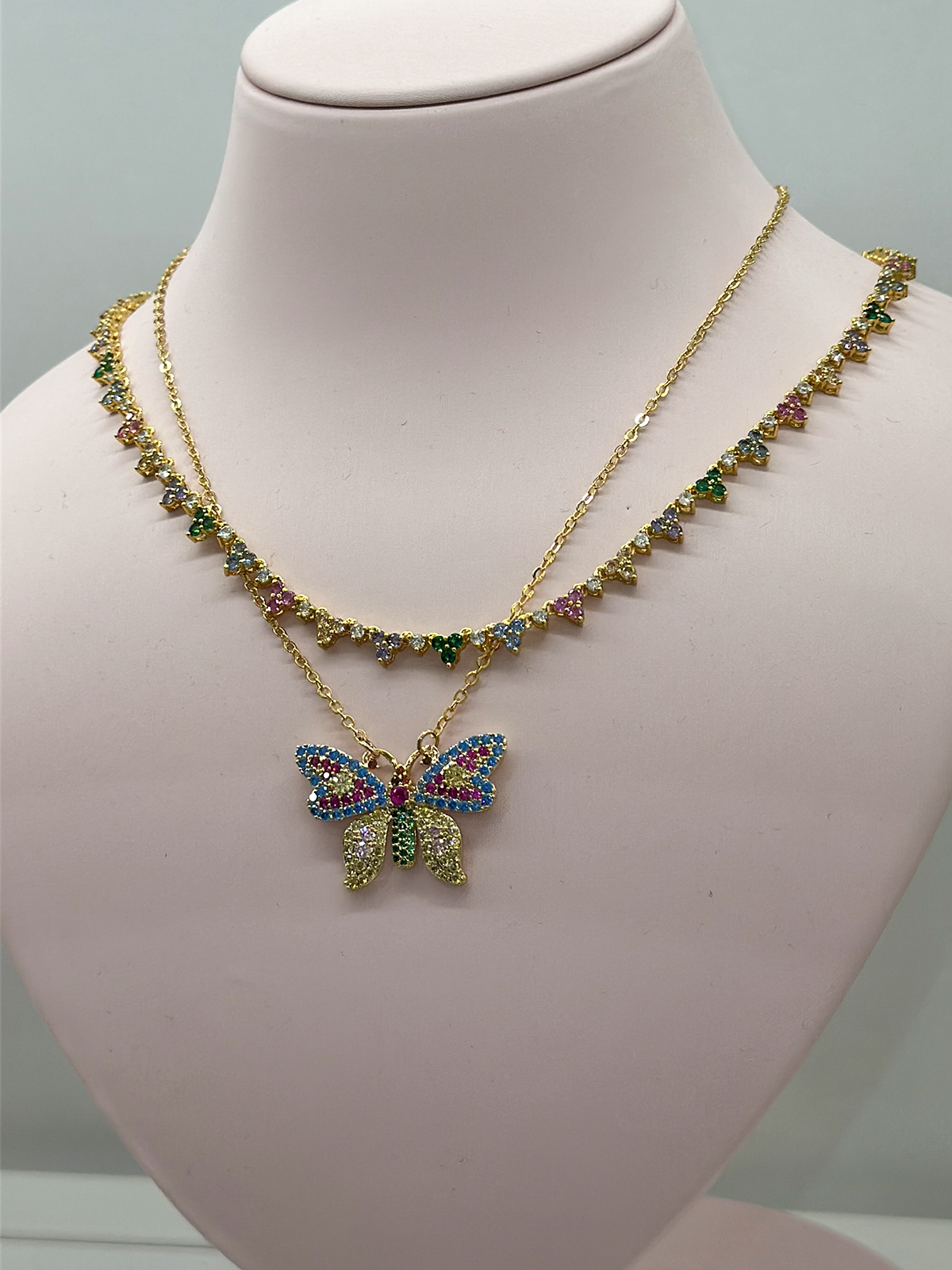 Rainbow Butterfly Kolye