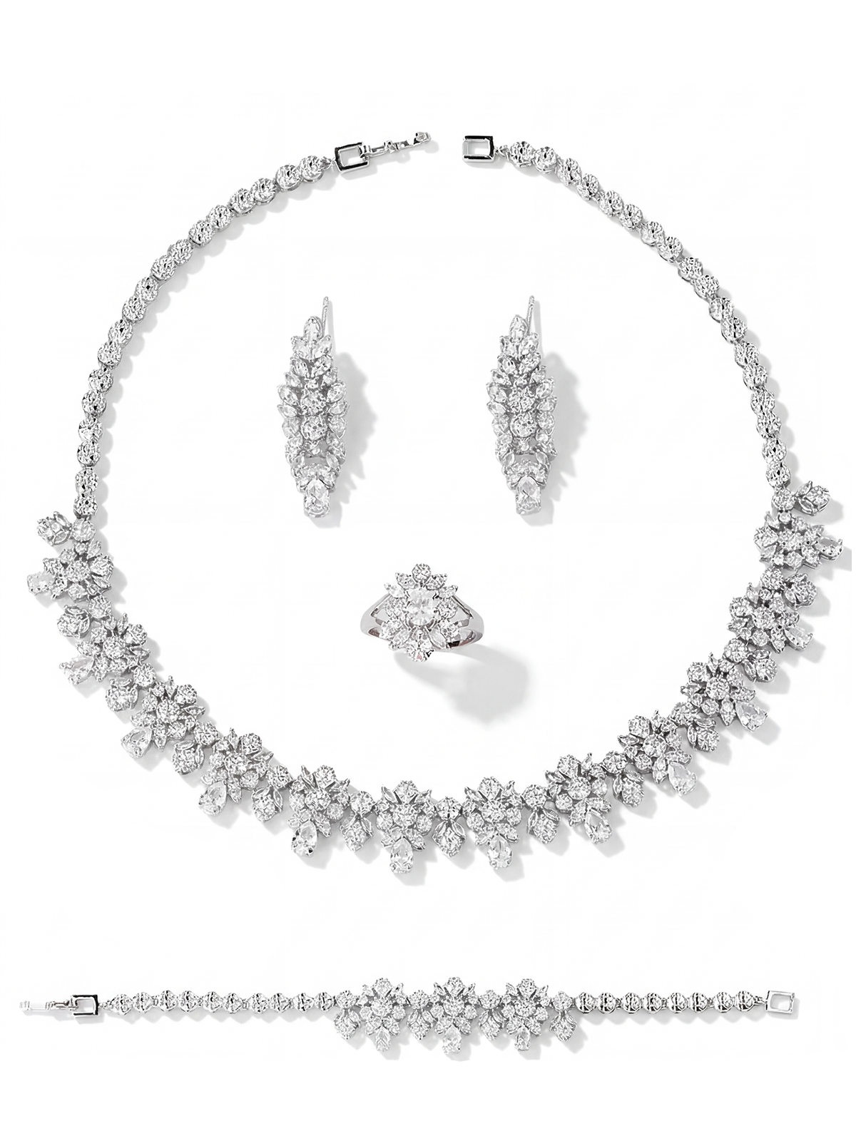 Amelia Necklace - Earrings - Bracelet - Ring Set