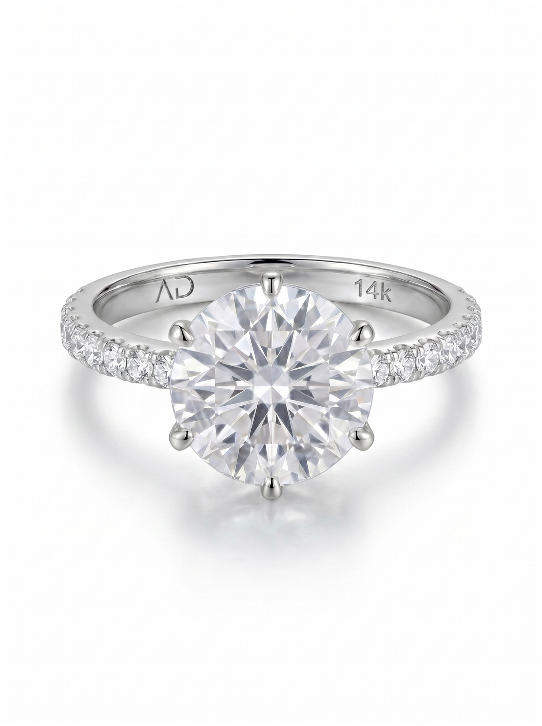 4.0CT | 6 Tırnak Kolu Taşlı Tektaş Yüzük