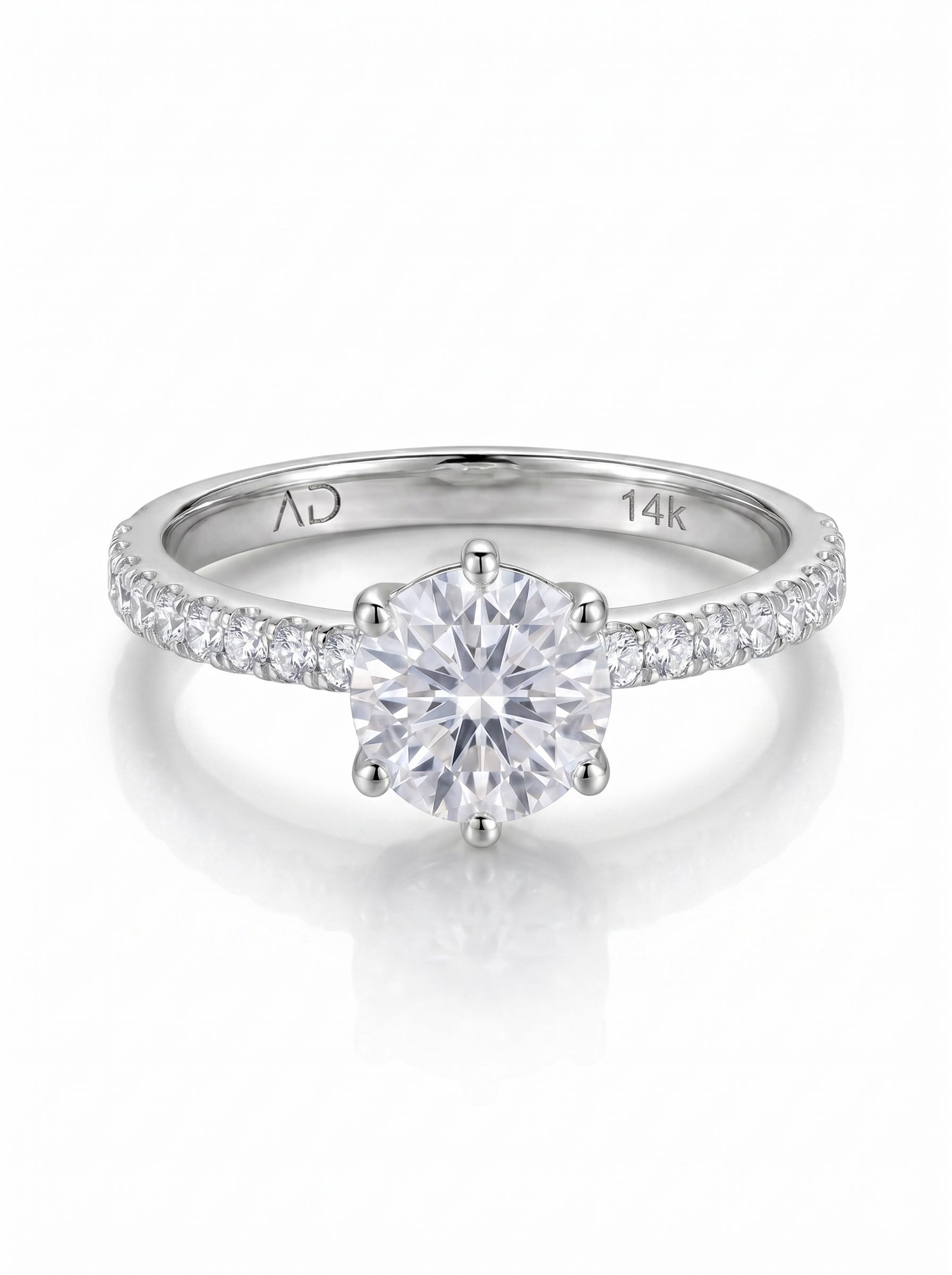 2.0CT | 6 Tırnak Kolu Taşlı Tektaş Yüzük