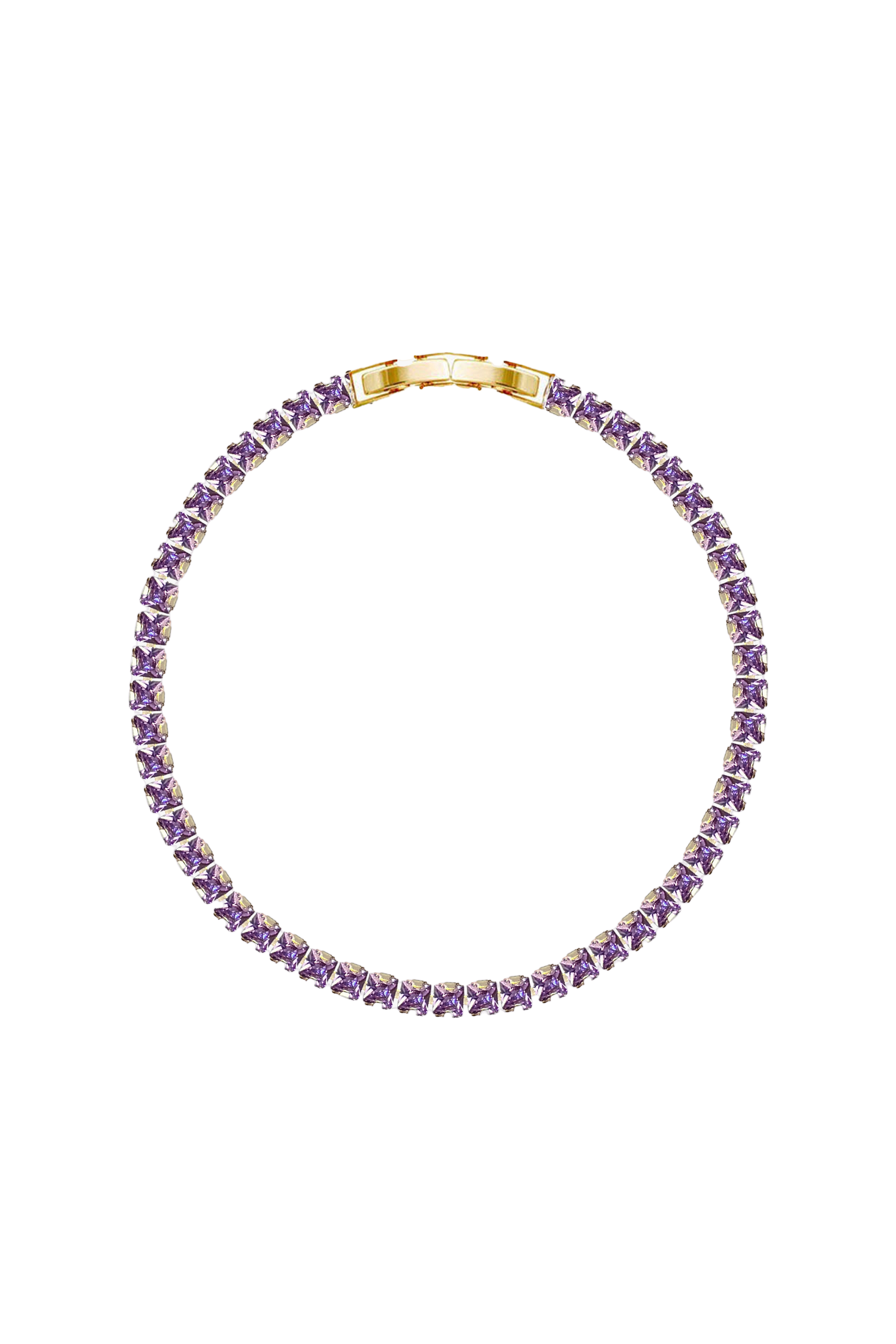 3MM | Purple Princess Cut  Bileklik |   Luxury Jewelry by  Atelier Duygu.