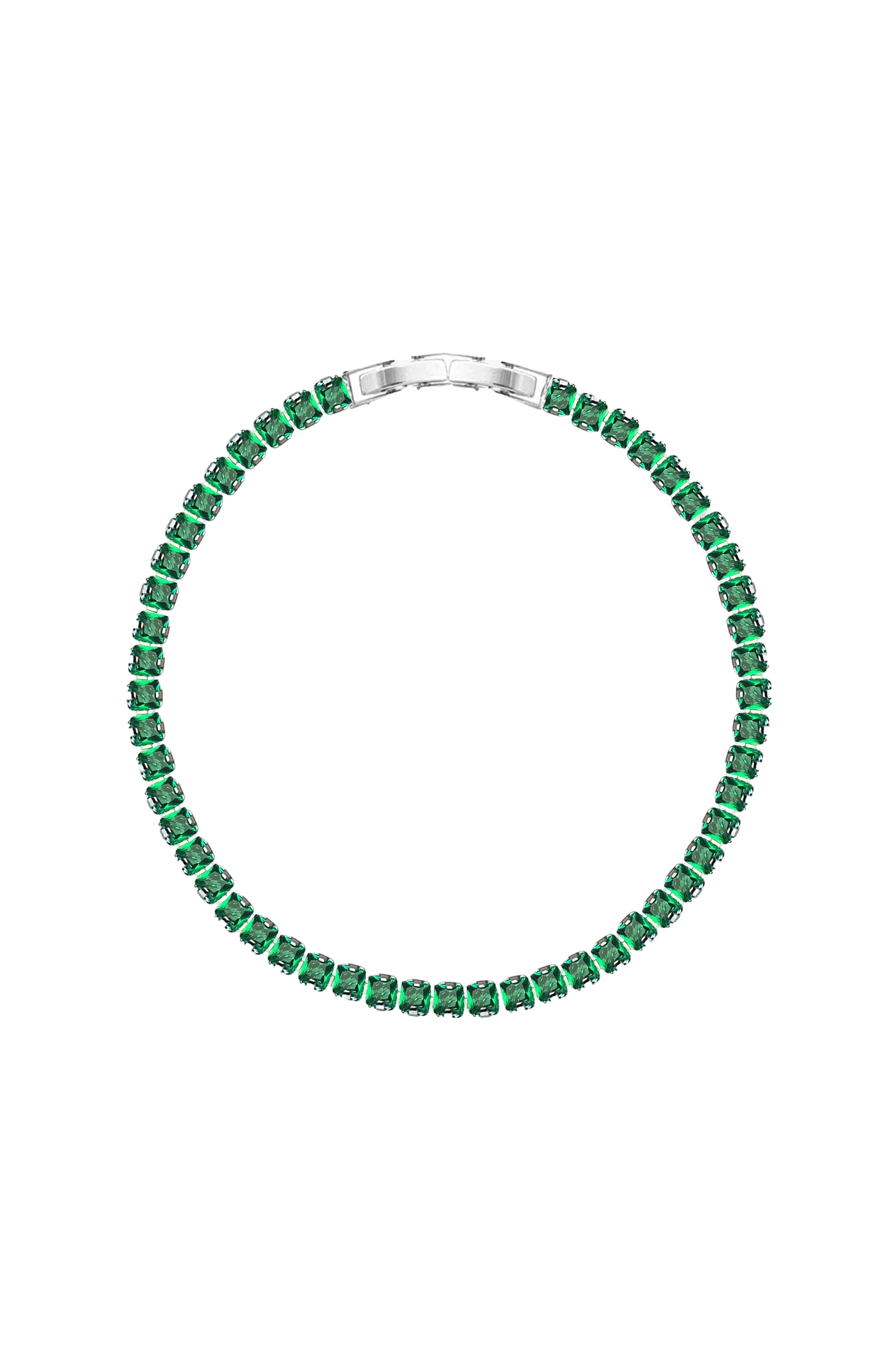 3MM | Green Princess Cut Bileklik  Atelier Duygu.