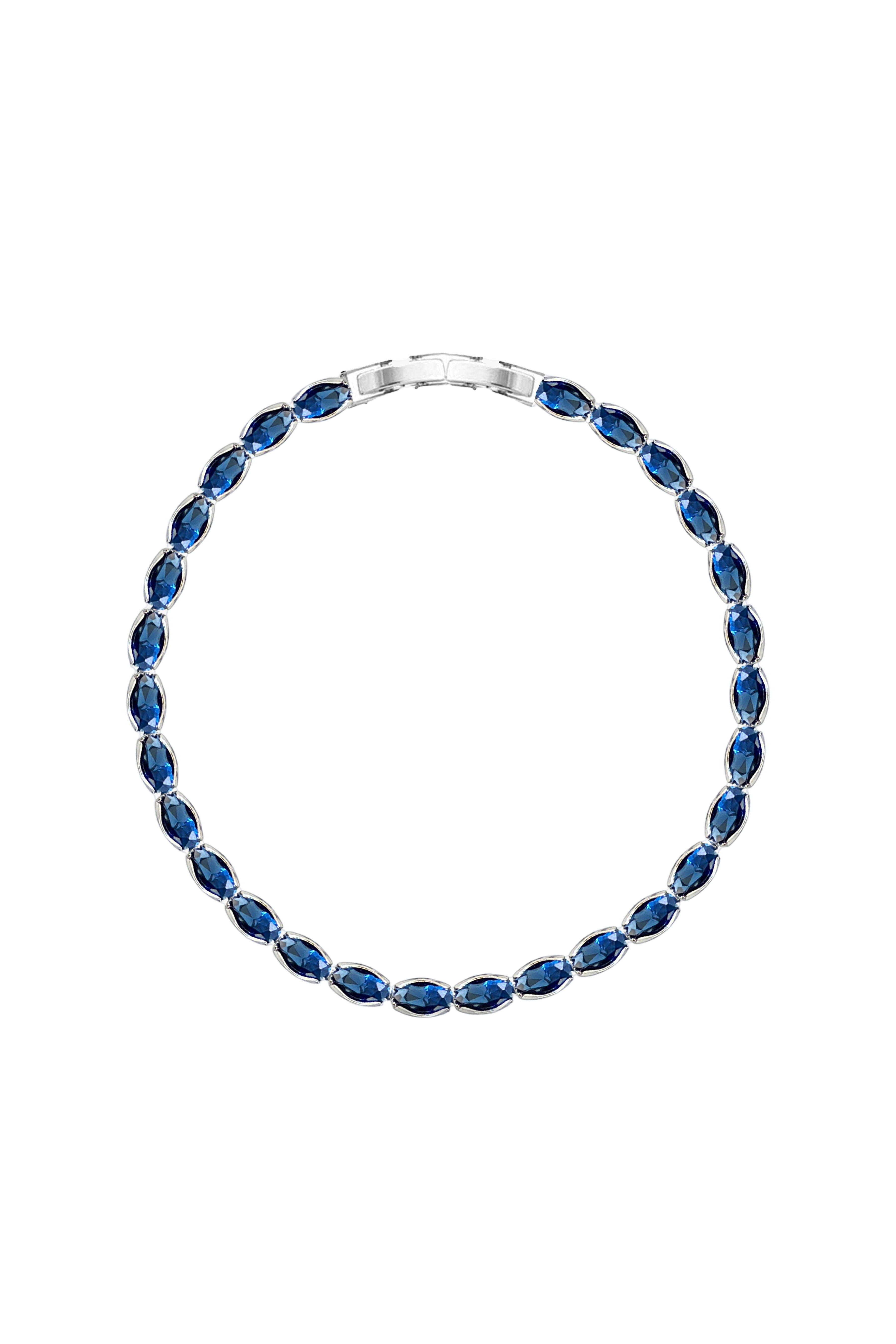 3MM | Navy Blue Oval Cut Bileklik |   Luxury Jewelry by  Atelier Duygu.