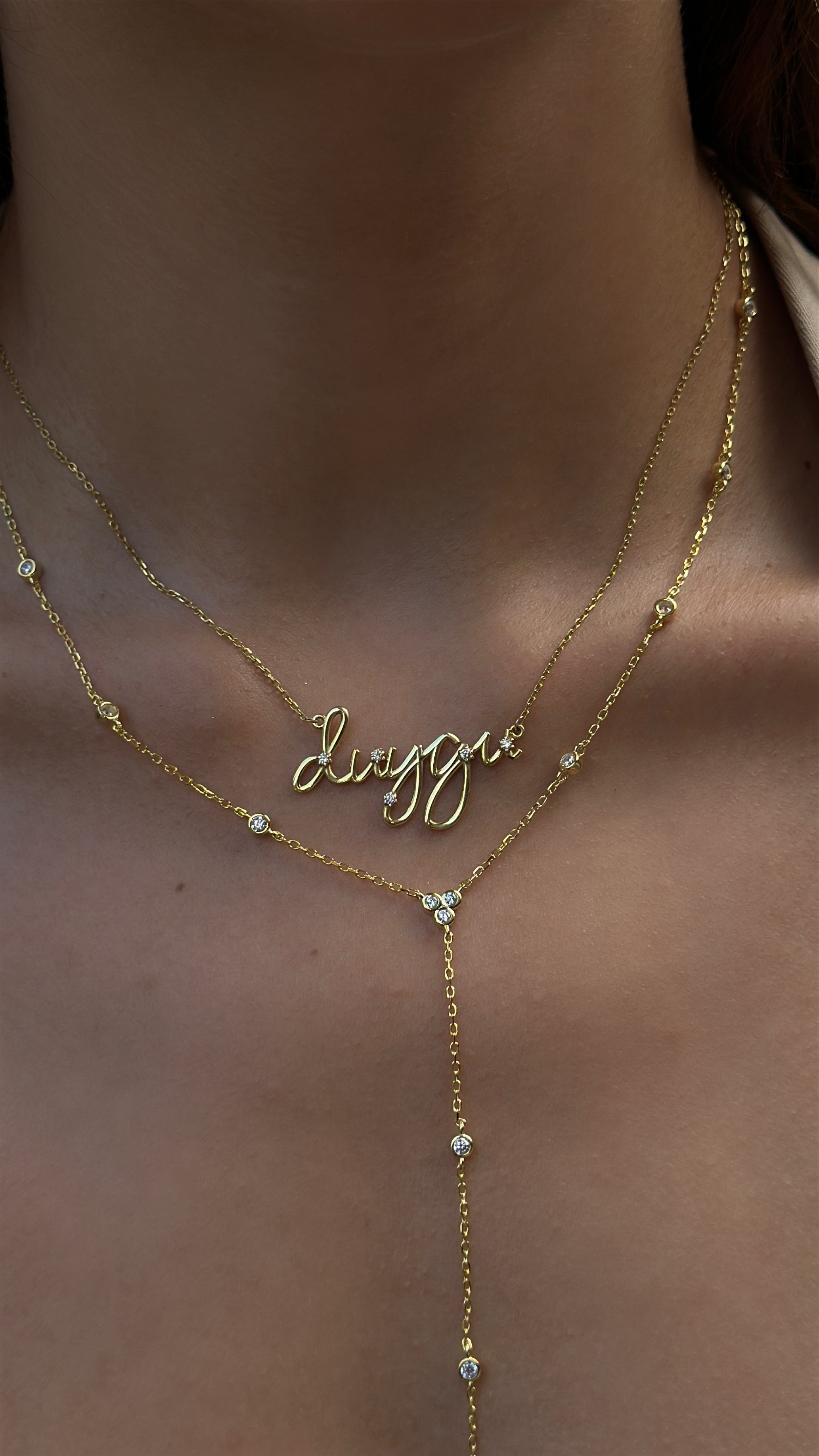 Stone Letter Kolye Atelier Duygu.