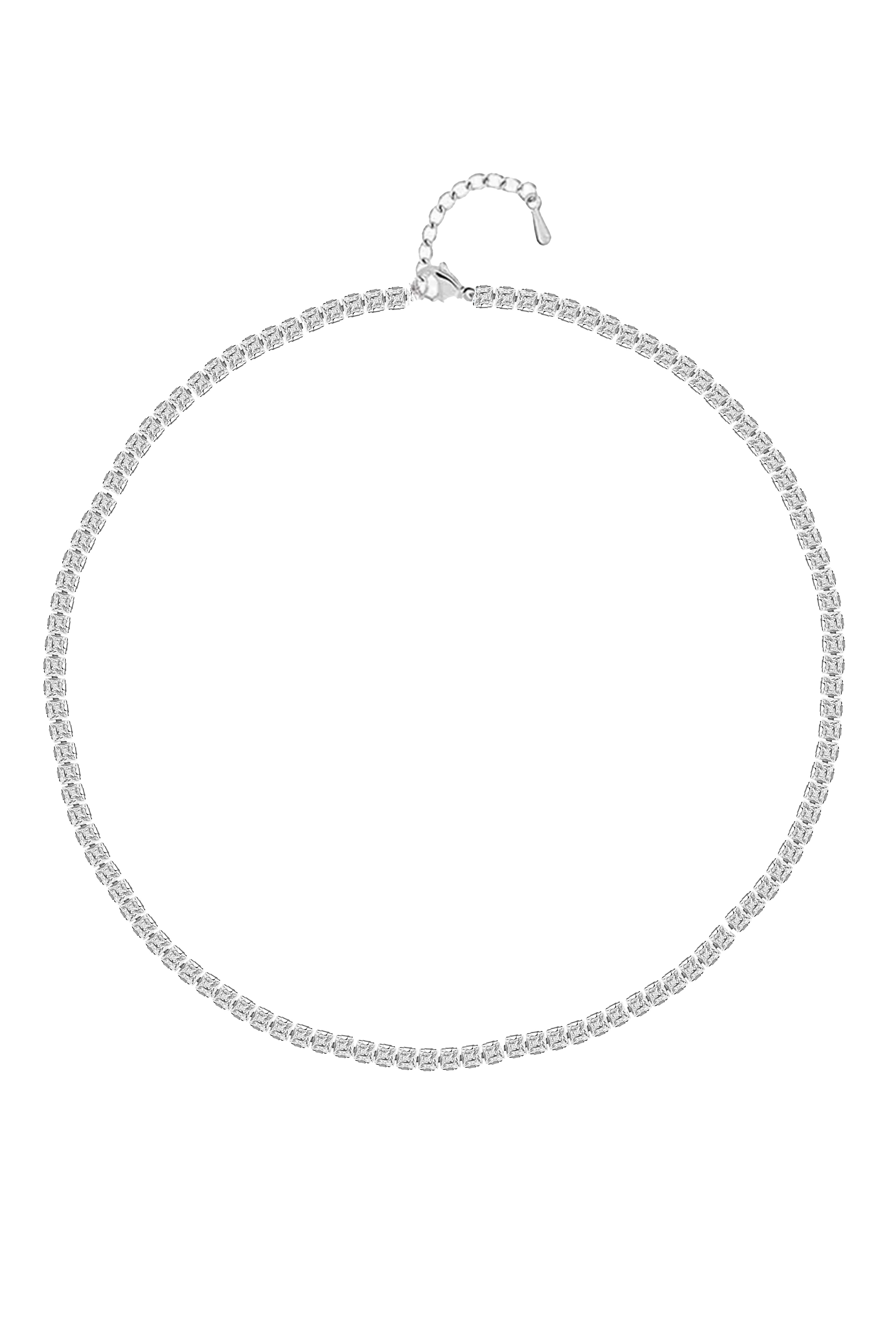 3MM | Choker Princess Cut Tennis Necklace