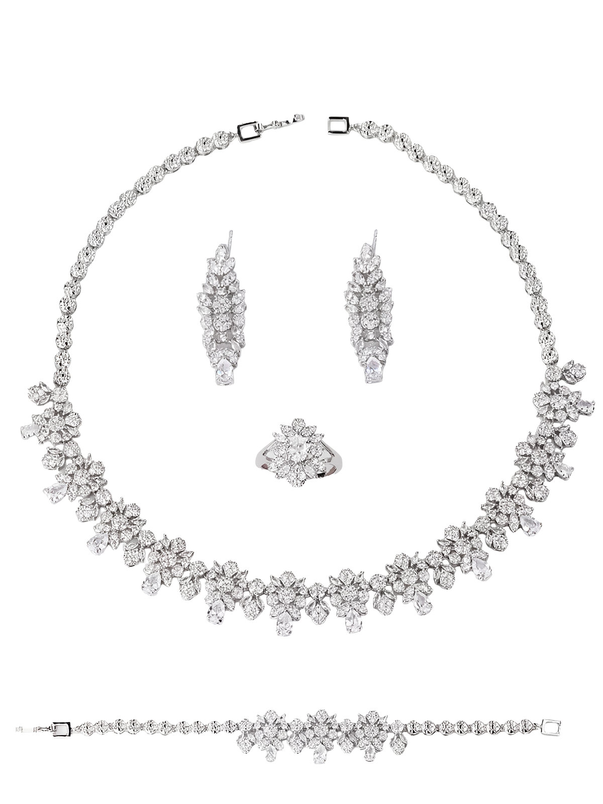 Amelia Necklace - Earrings - Bracelet - Ring Set