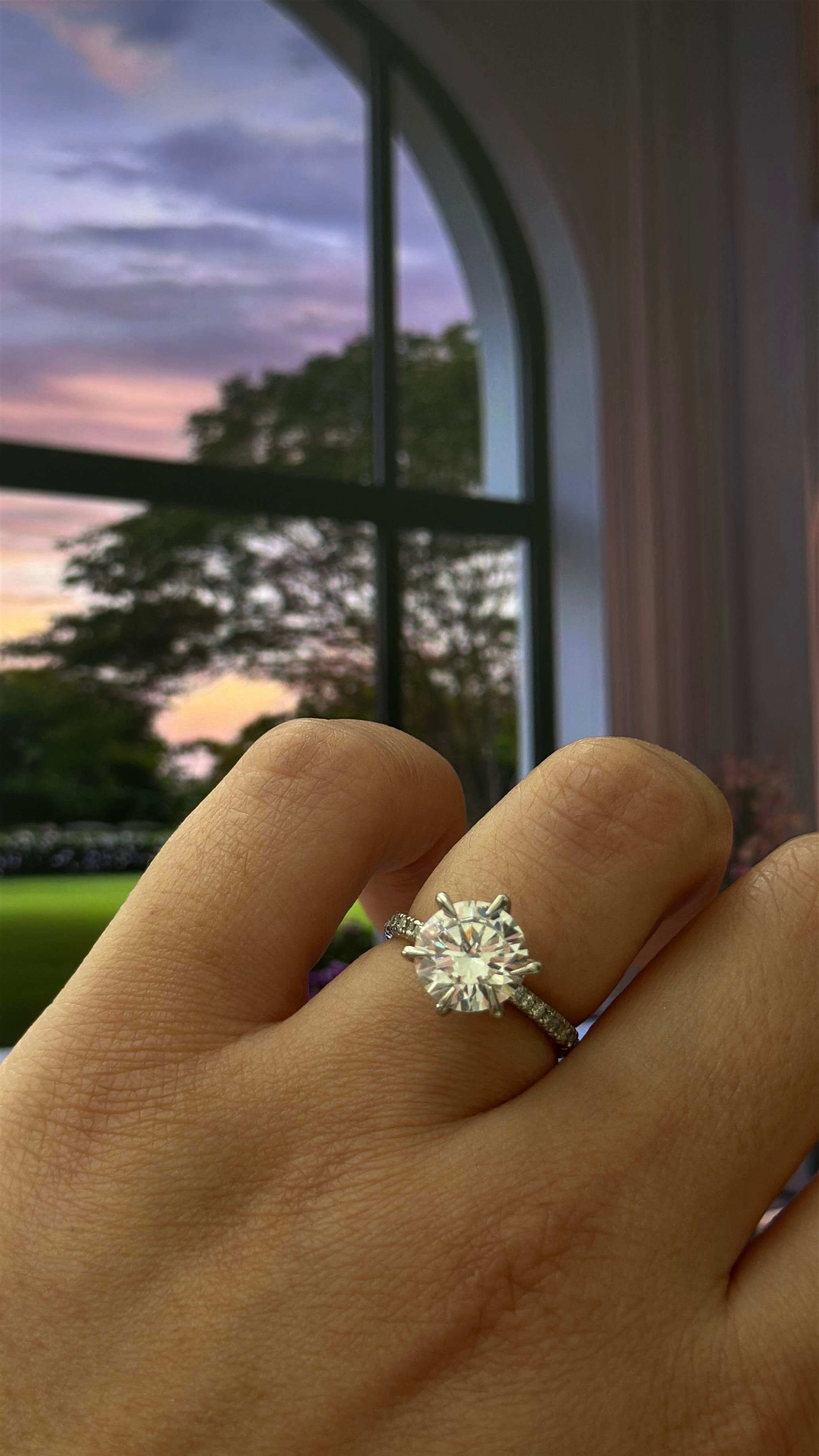 9MM 2.75CT Stony Hexagon Solitaire Ring