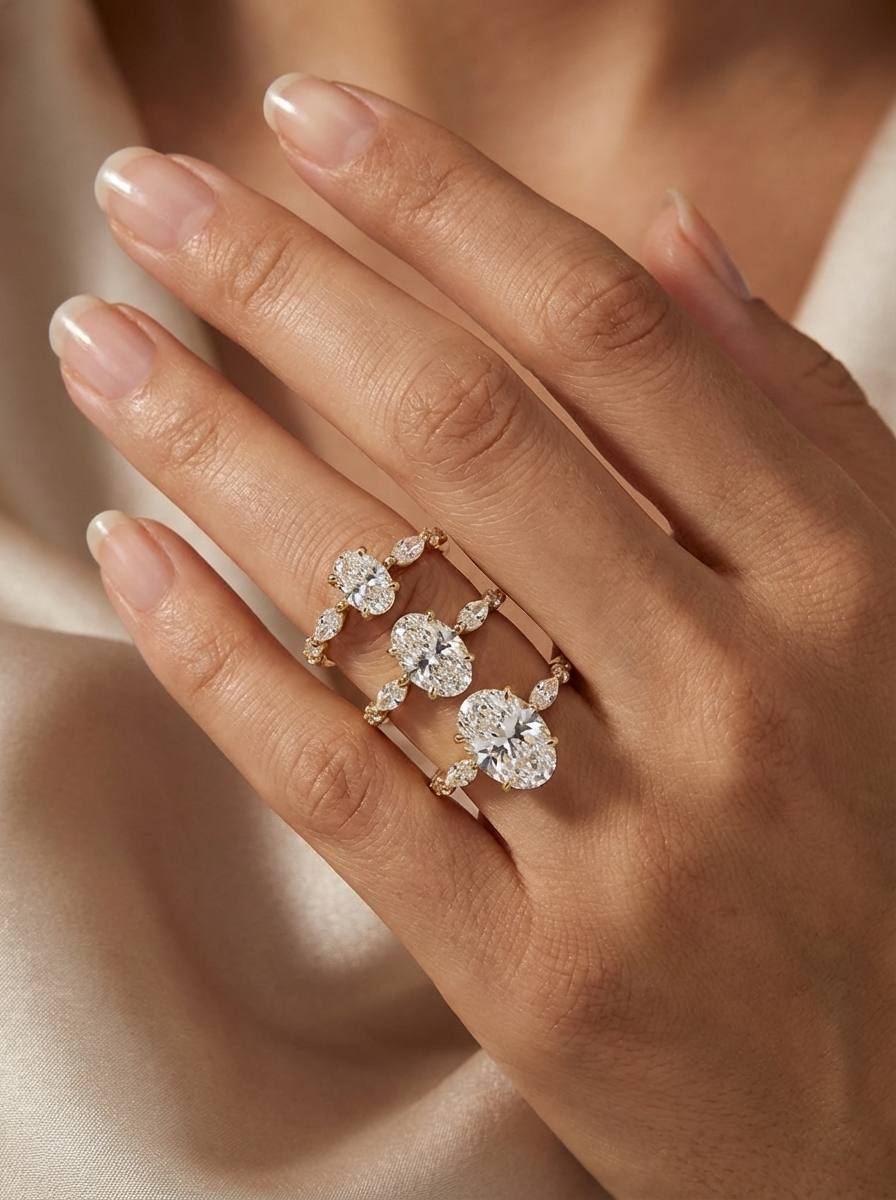 2.3CT | Oval Cut Flora Eternity Yüzük