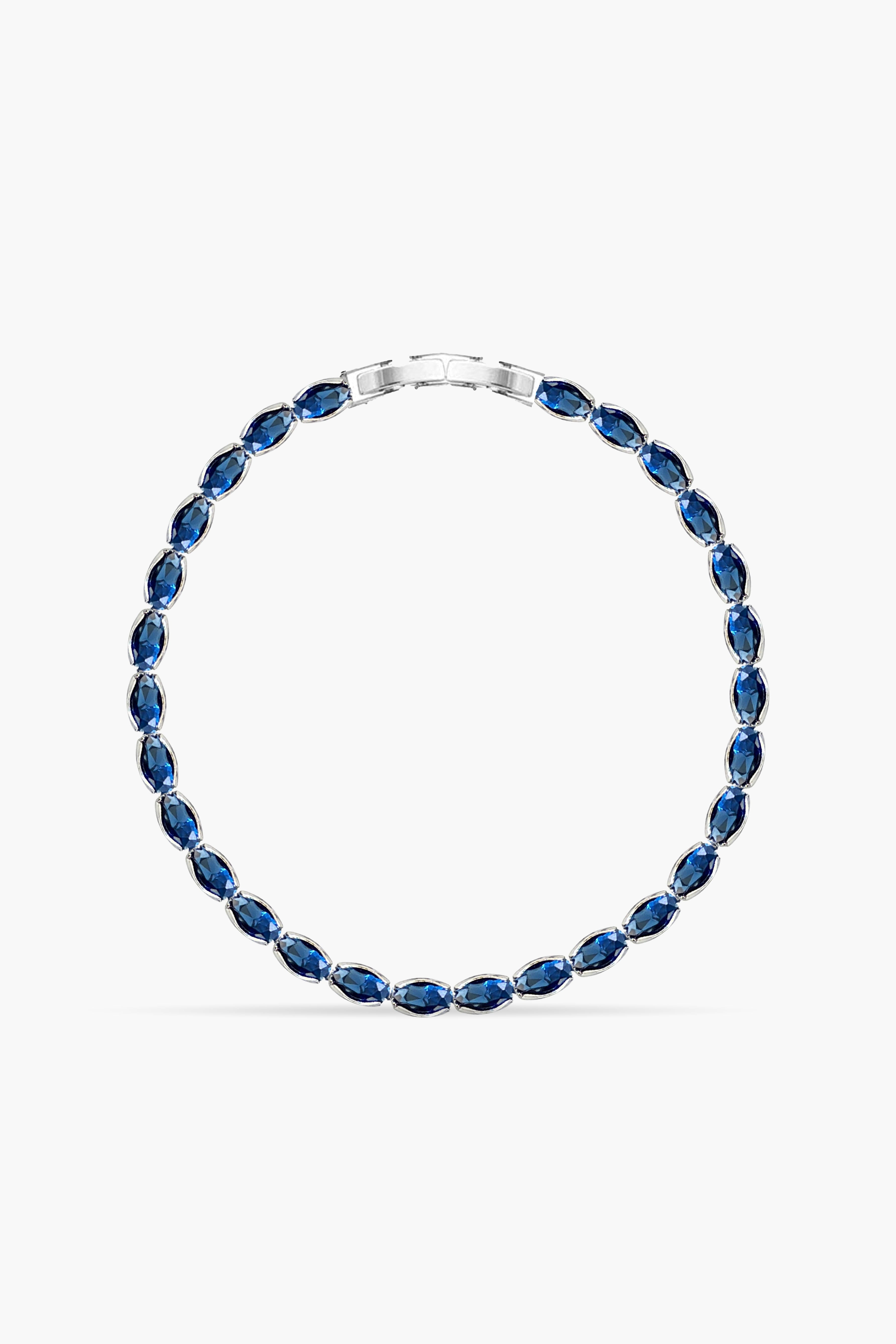 3MM | Navy Blue Oval Cut Bileklik |   Luxury Jewelry by  Atelier Duygu.
