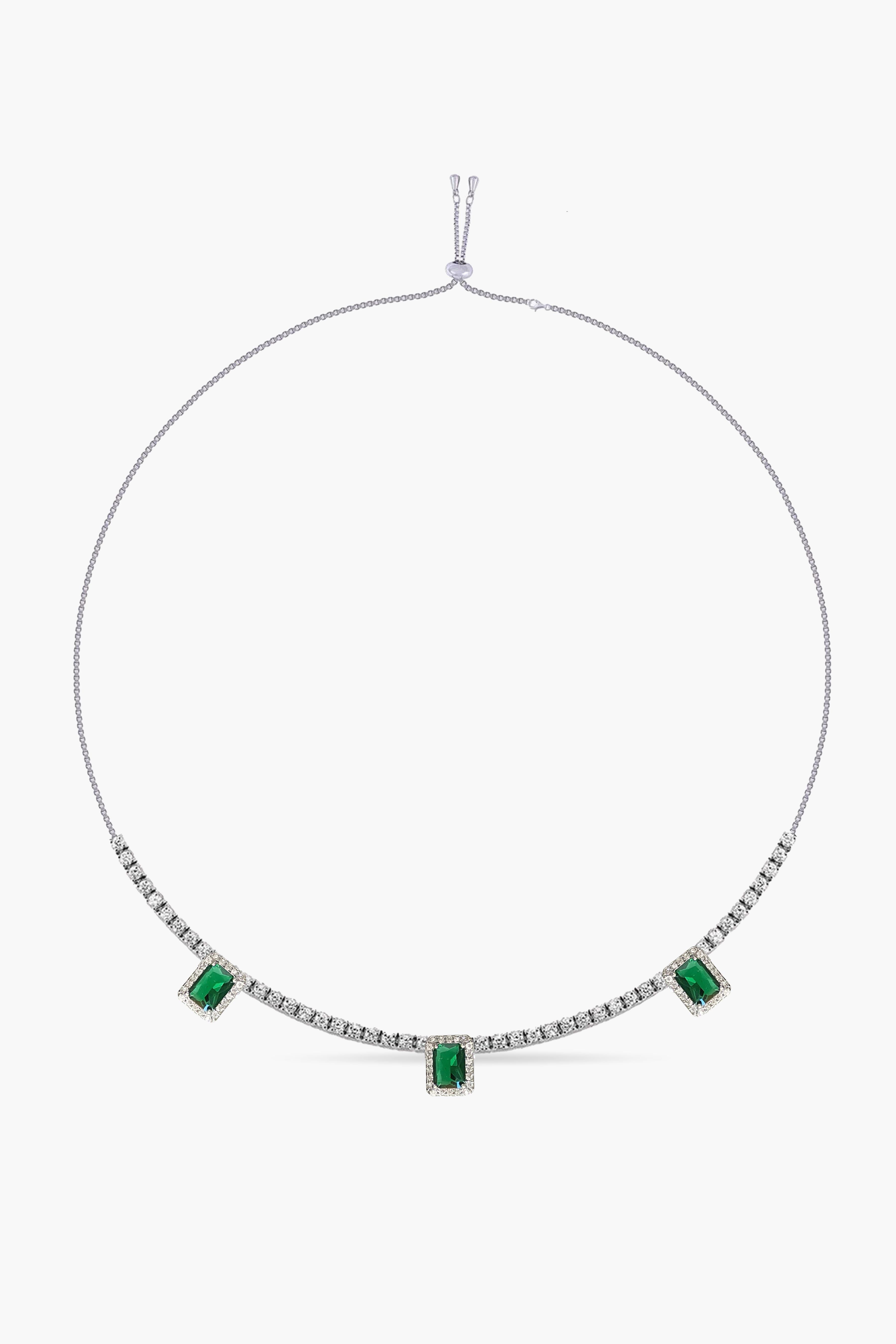 Green Baguette Choker Su Yolu Kolye Atelier Duygu.