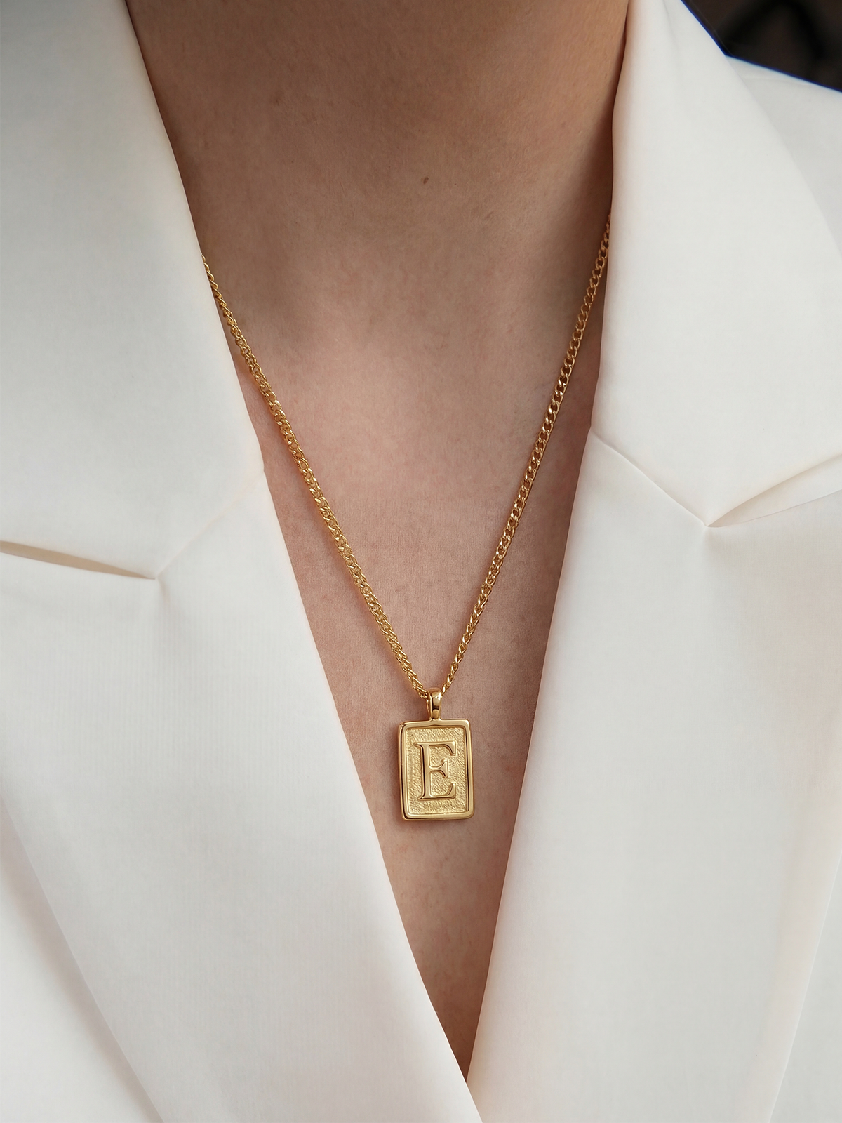 Plate Letter Necklace