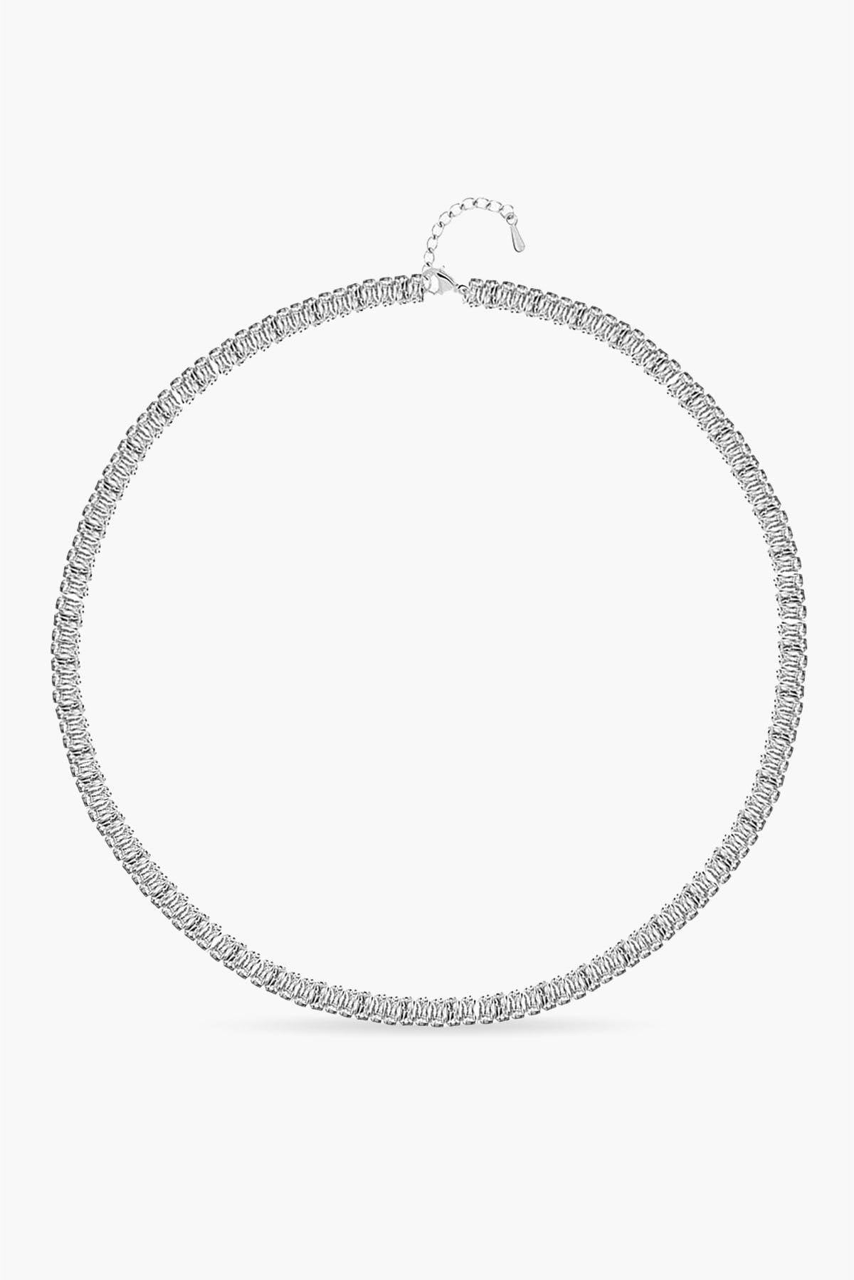 3MM | Choker Baguette Su Yolu Kolye  Atelier Duygu.