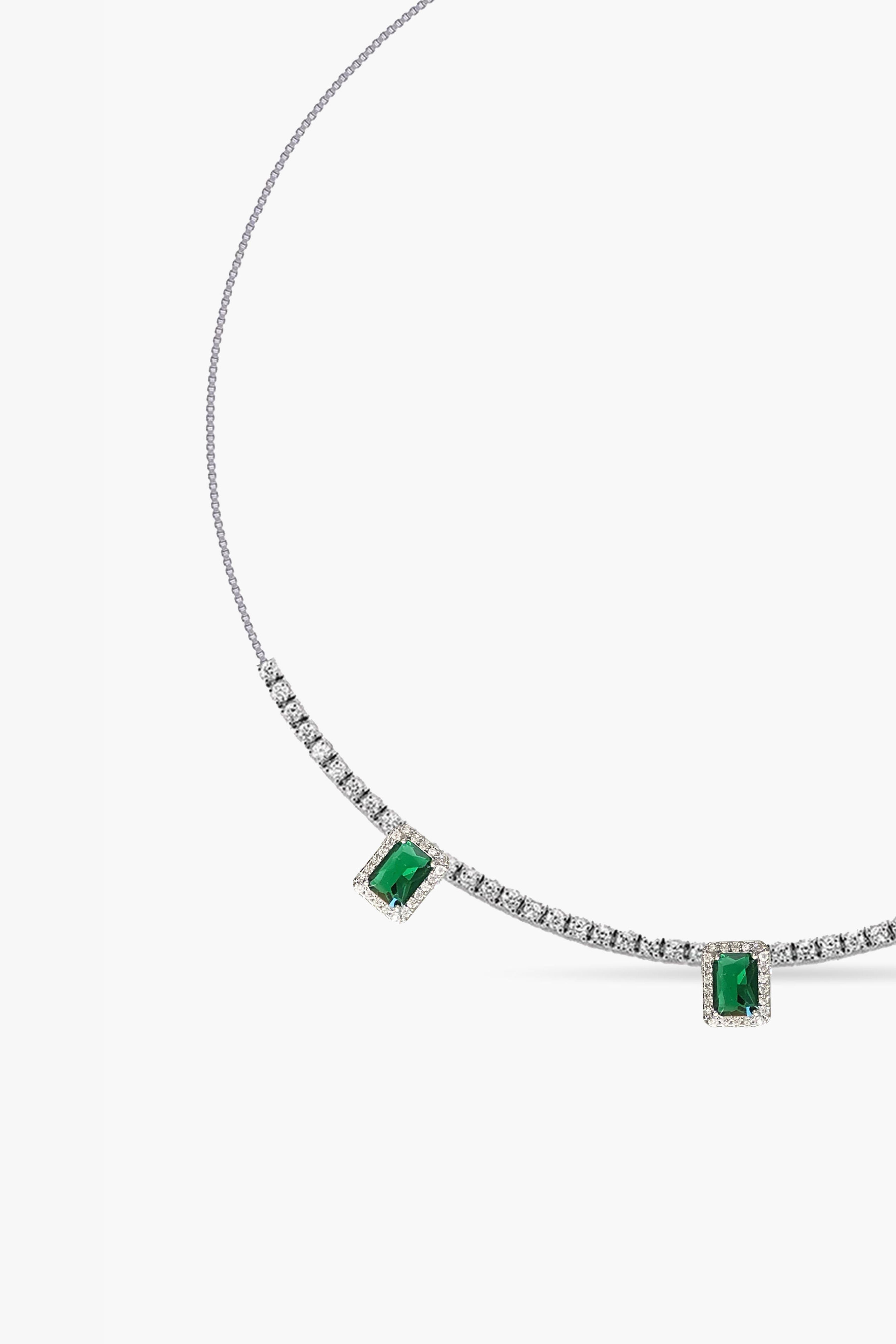 Green Baguette Choker Su Yolu Kolye Atelier Duygu.