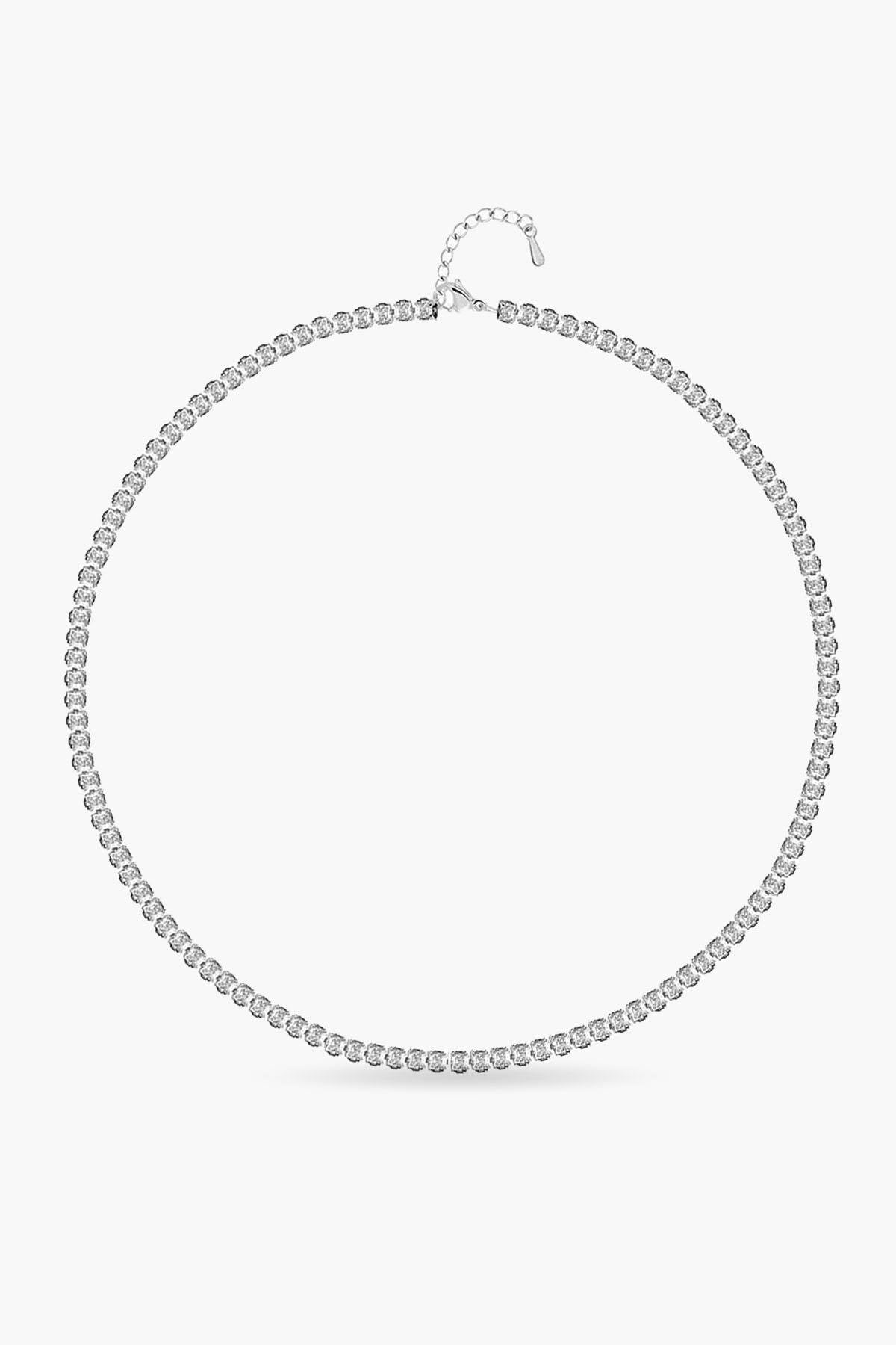 3MM | Choker Princess Cut Su Yolu Kolye  Atelier Duygu.