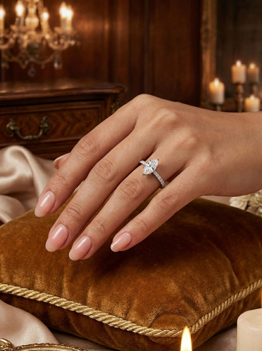 0.81CT | Marquise Cut Eternity Yüzük