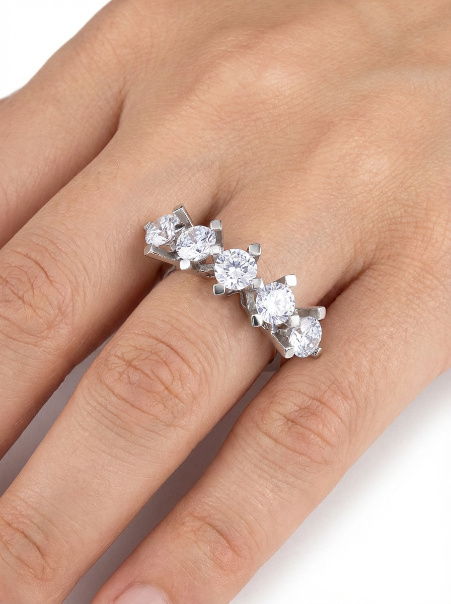 Five Stone Ring with Long Prongs