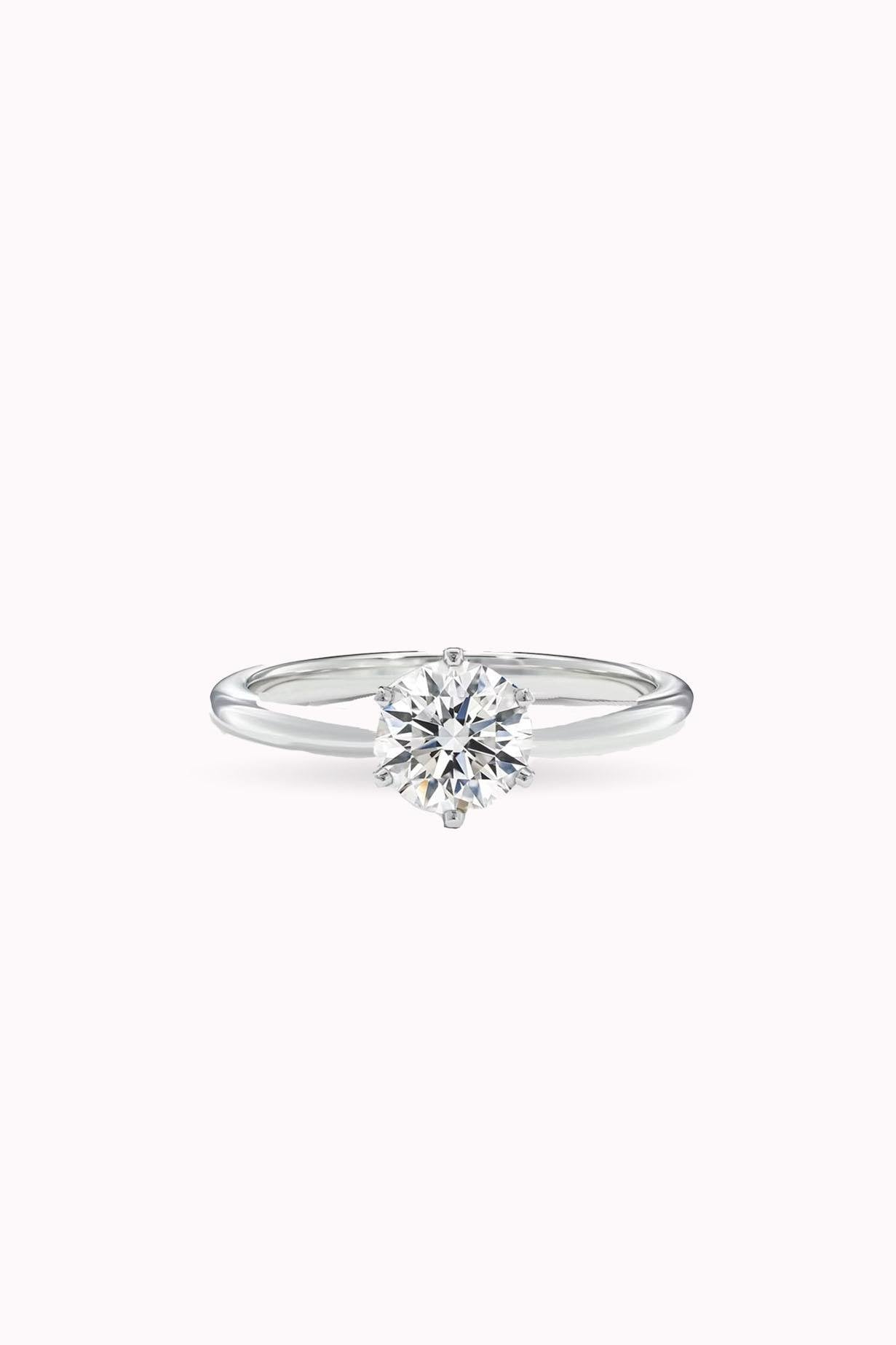 6MM 0.90CT Hexagon Tektaş Yüzük Atelier Duygu.