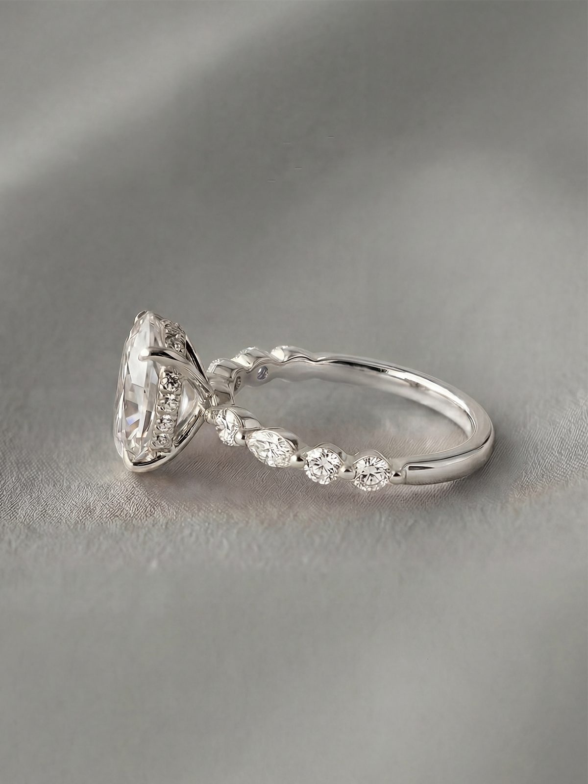 2.3CT | Oval Cut Flora Eternity Ring