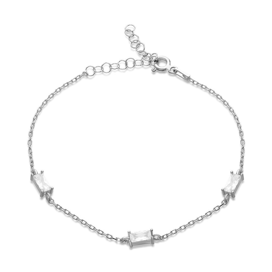 Baguette Bracelet with Three Stones