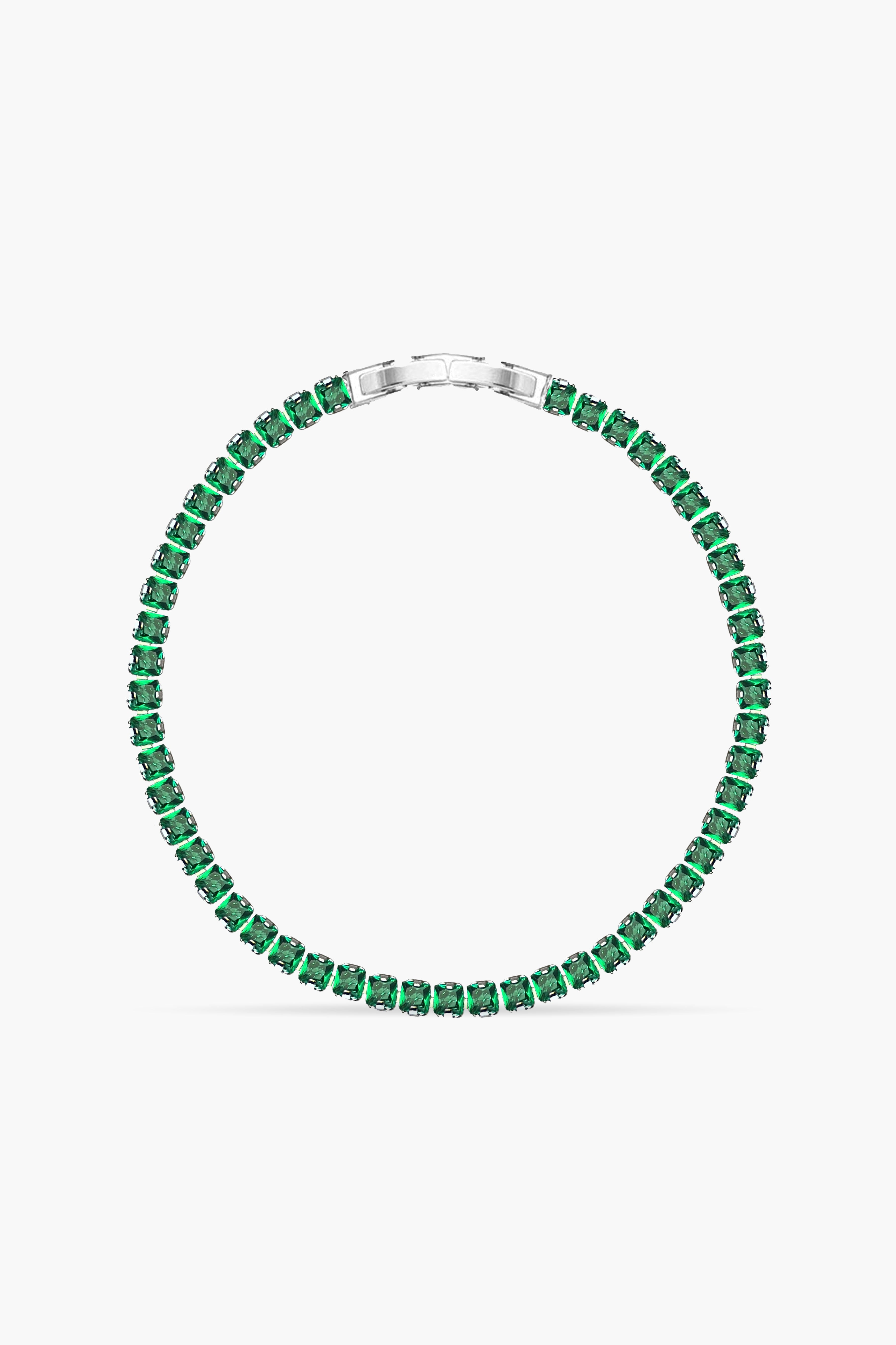 3MM | Green Princess Cut Bileklik  Atelier Duygu.