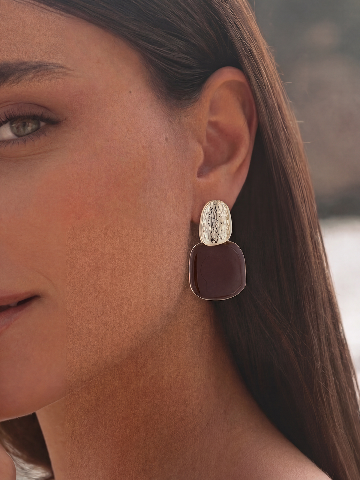 Elia Kahverengi Küpe