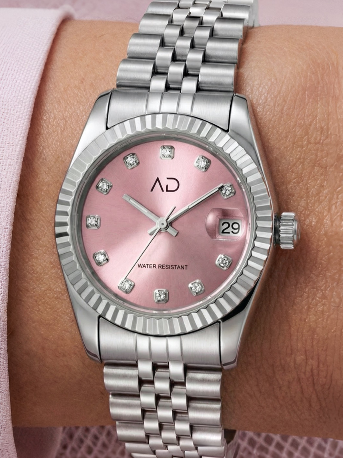 Pink Stones Watch