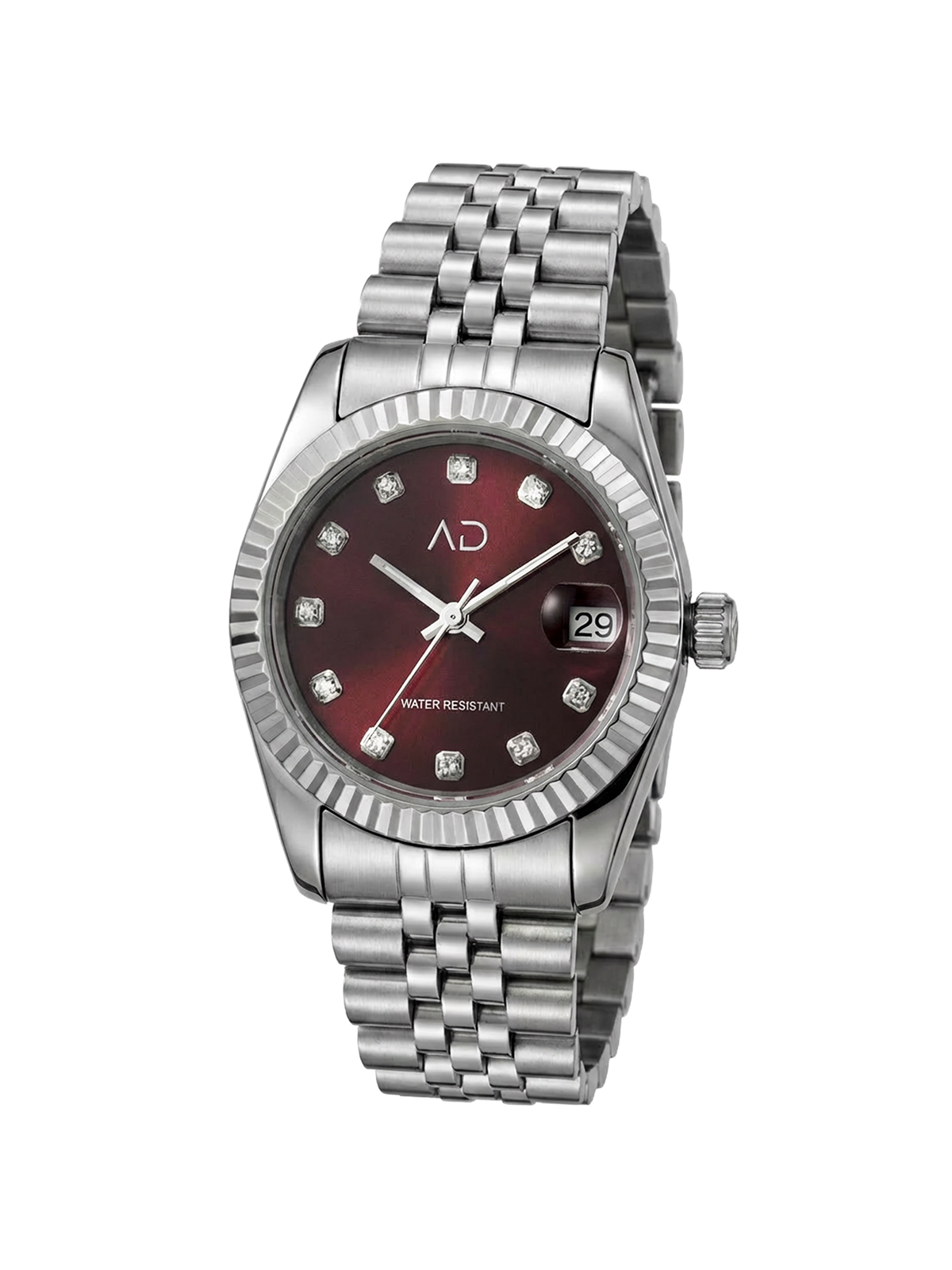 Dark Burgundy Stones Watch