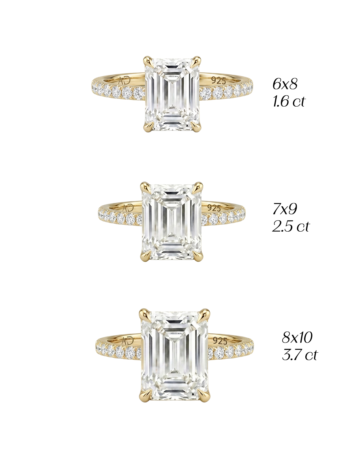 Şıklığı ve zarafeti simgelerken, 3.7CT Emerald Cut Eternity Yüzük, Star taş kalitesiyle gösterişli bir görünüm sunuyor.