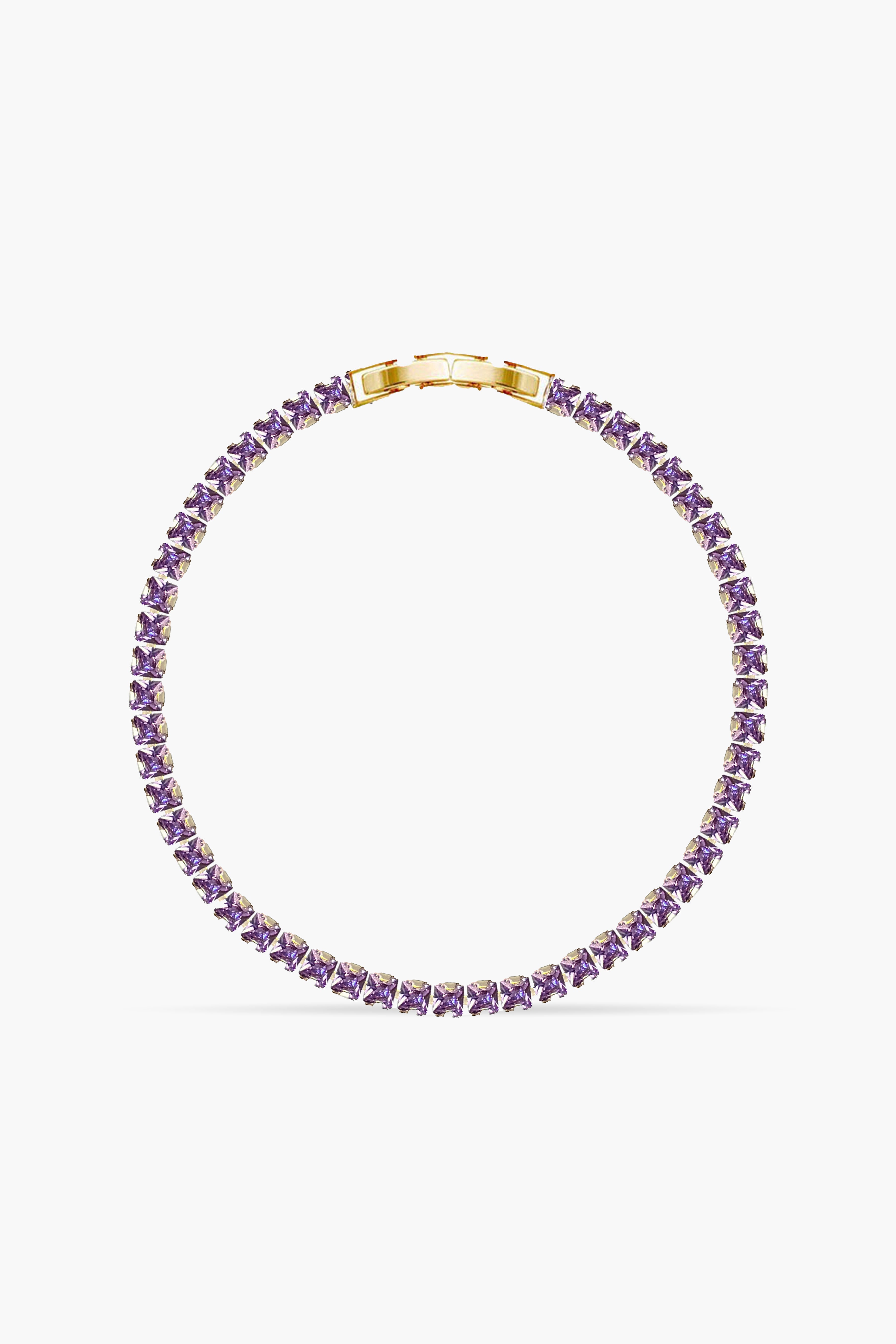 3MM | Purple Princess Cut  Bileklik |   Luxury Jewelry by  Atelier Duygu.