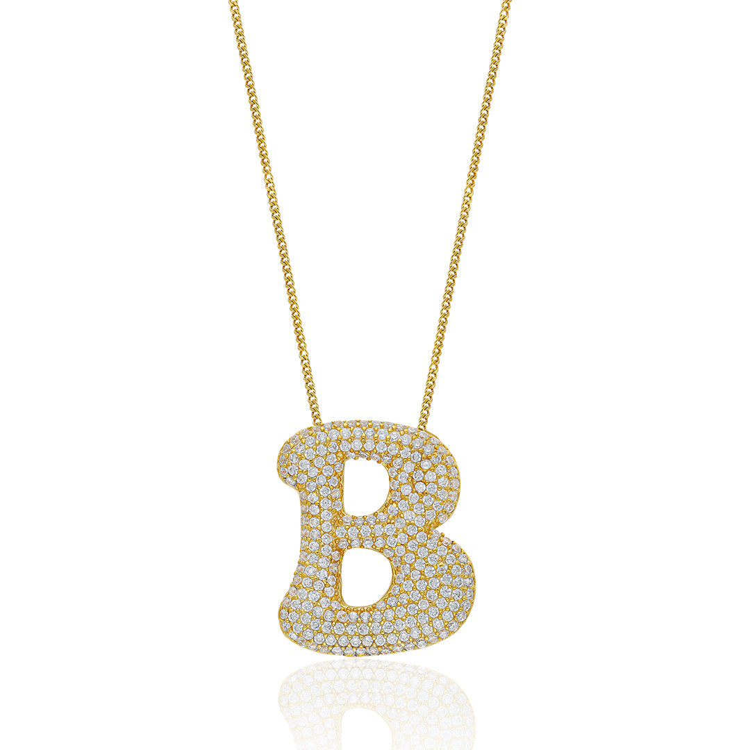 Bubble Stone Letter Kolye Atelier Duygu.