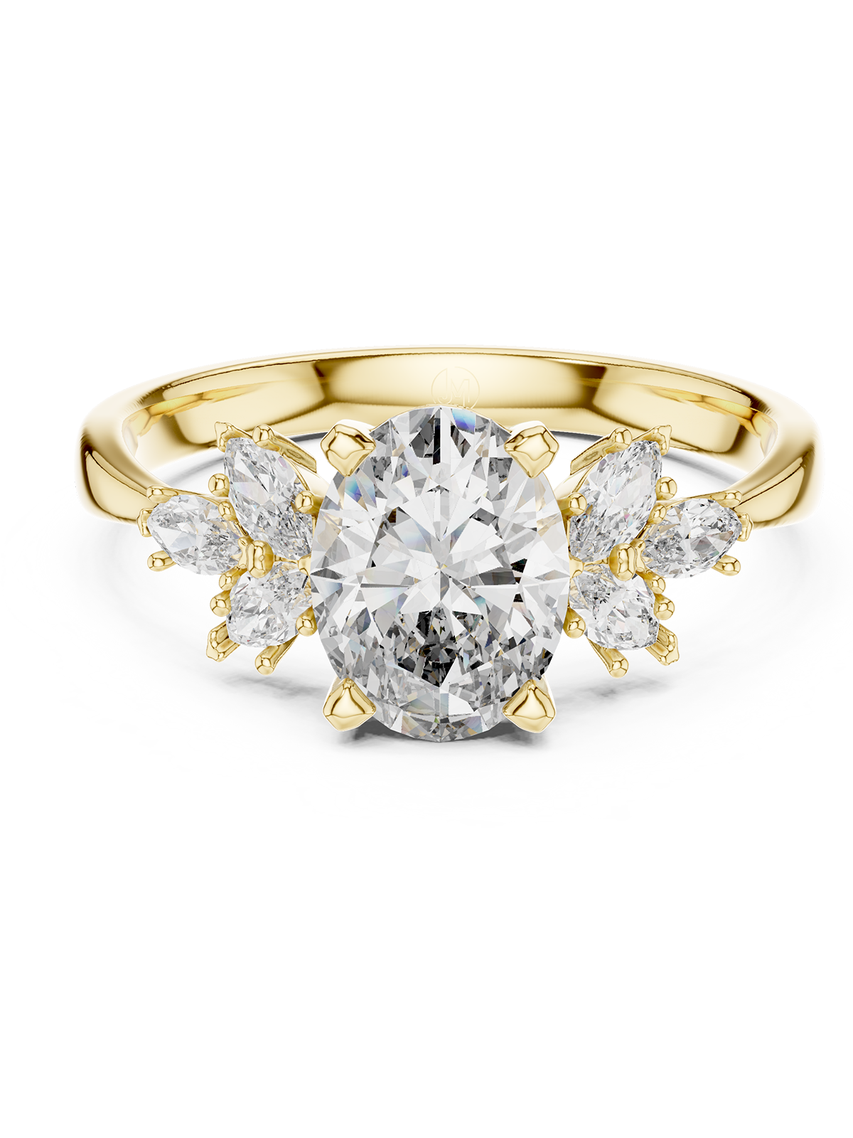 2.3CT | Oval Cut Floral Eternity Ring