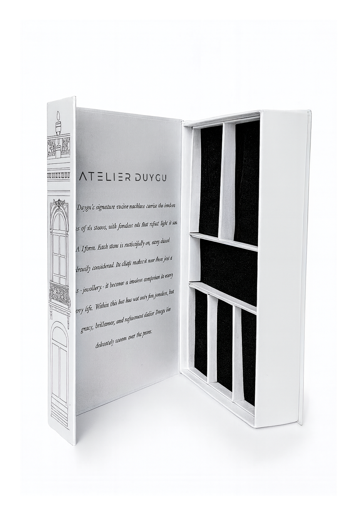 Şık Paketleme koleksiyonu: Atelier Duygu Box, Atelier Duygu Bag ve hediye kutusu ile lüks yaşam tarzınızı yansıtan özel ürünler.